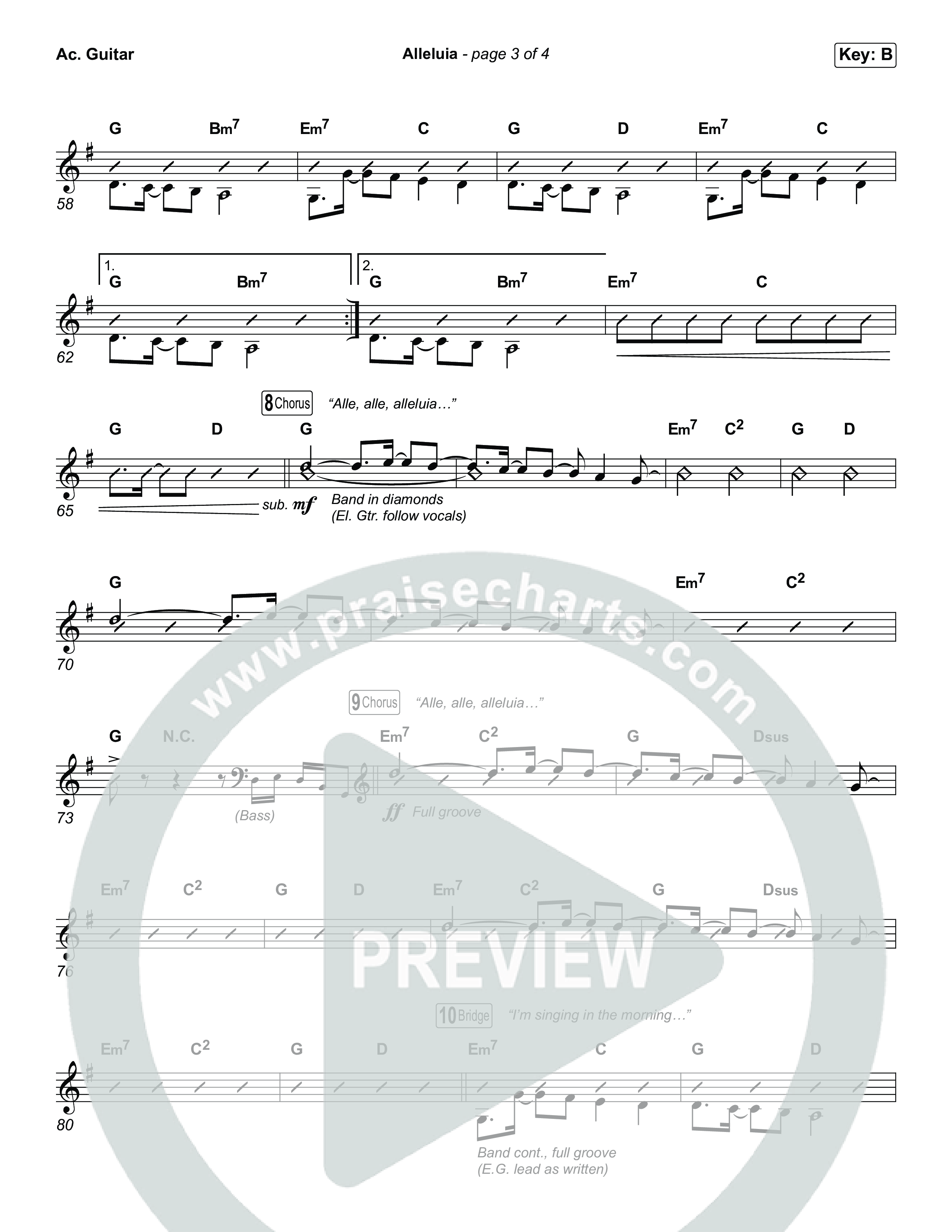 Alleluia (Choral Anthem SATB) Acoustic Guitar (Elevation Worship / Chandler Moore / Chris Brown / Arr. Luke Gambill)