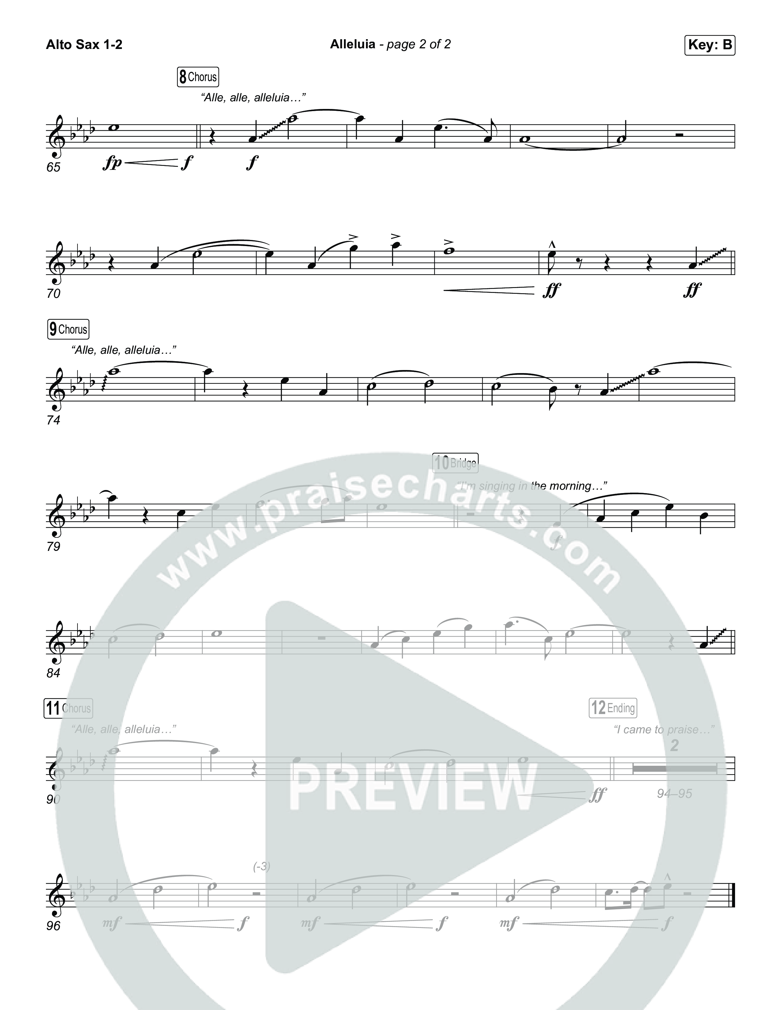 Alleluia (Choral Anthem SATB) Sax Pack (Elevation Worship / Chandler Moore / Chris Brown / Arr. Luke Gambill)