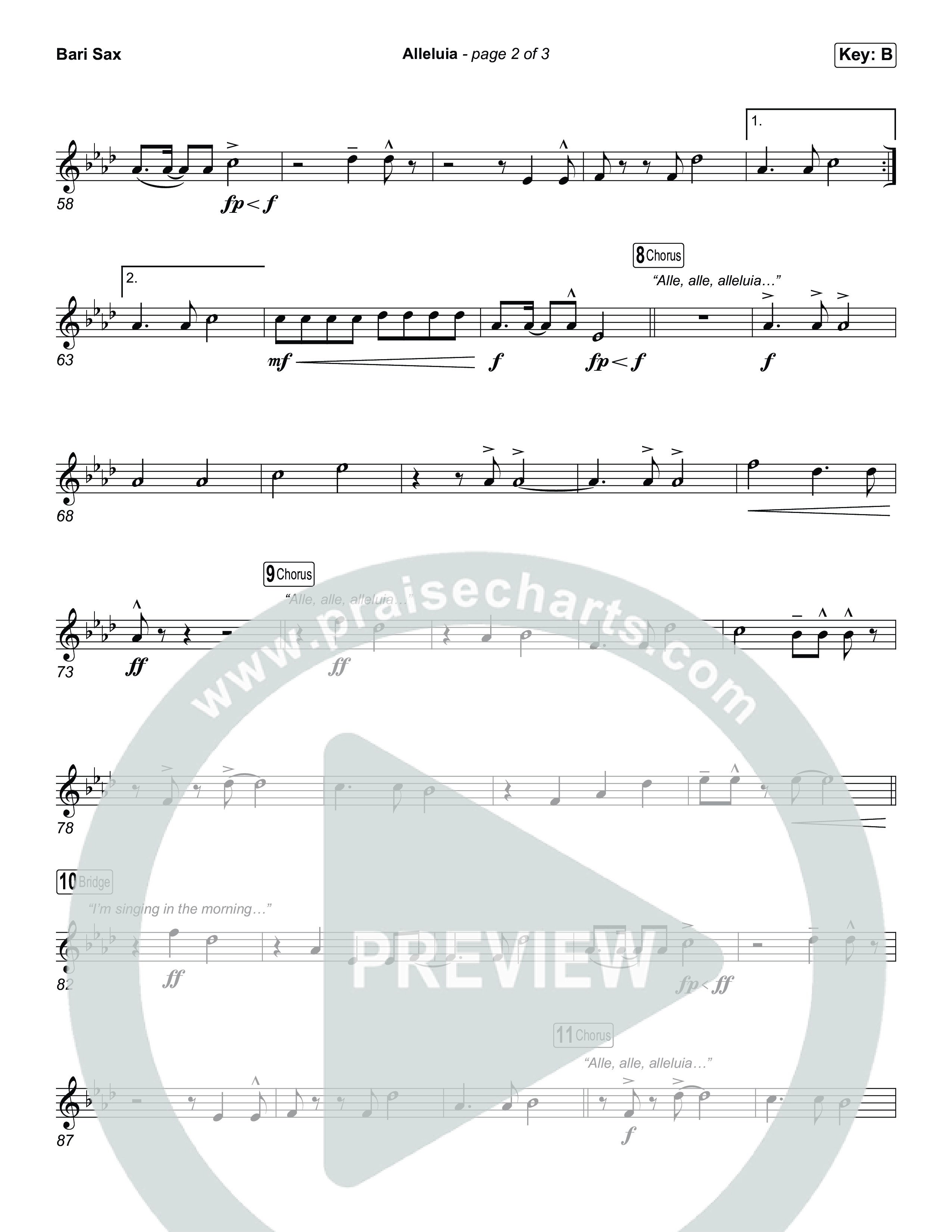 Alleluia (Choral Anthem SATB) Bari Sax (Elevation Worship / Chandler Moore / Chris Brown / Arr. Luke Gambill)