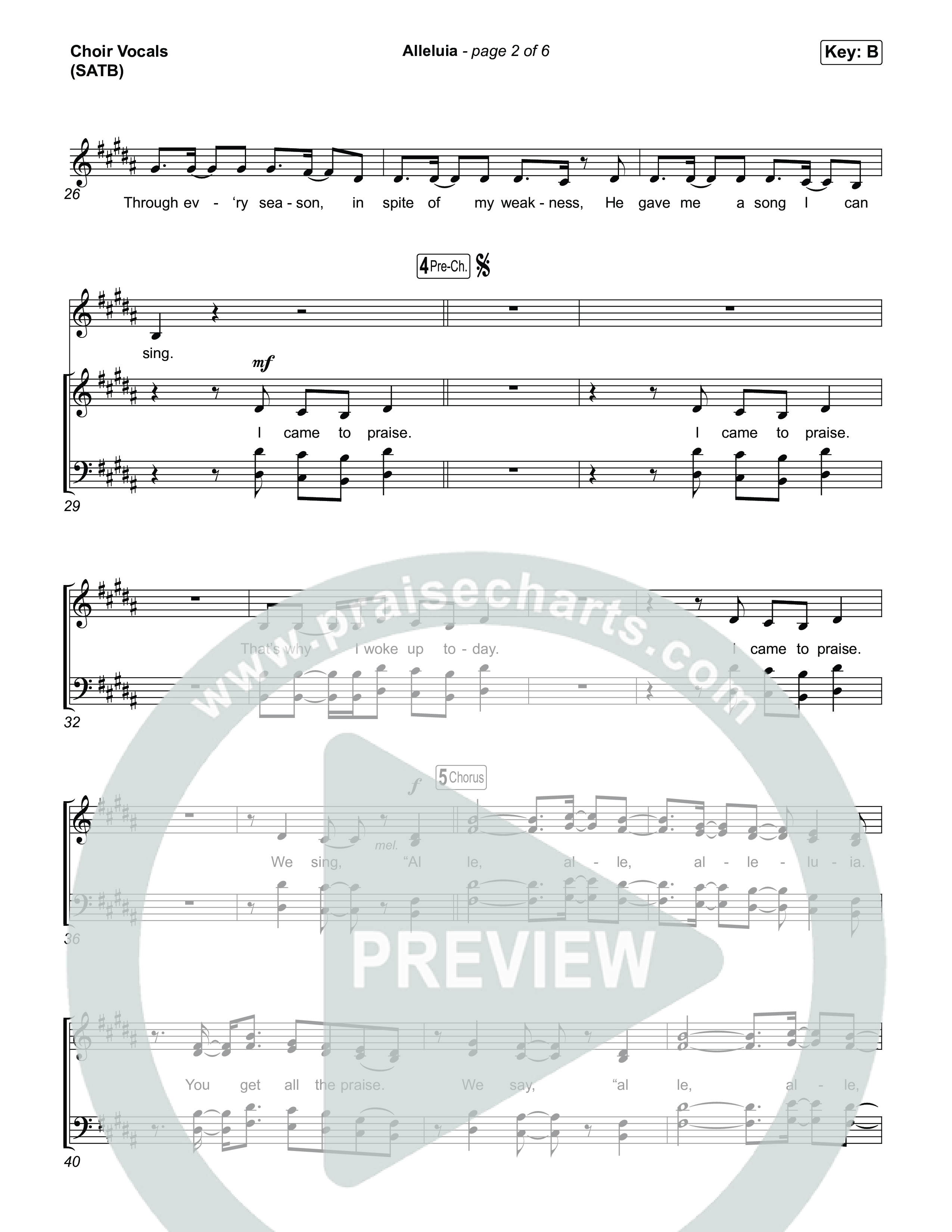 Alleluia (Choral Anthem SATB) Choir Sheet (SATB) (Elevation Worship / Chandler Moore / Chris Brown / Arr. Luke Gambill)