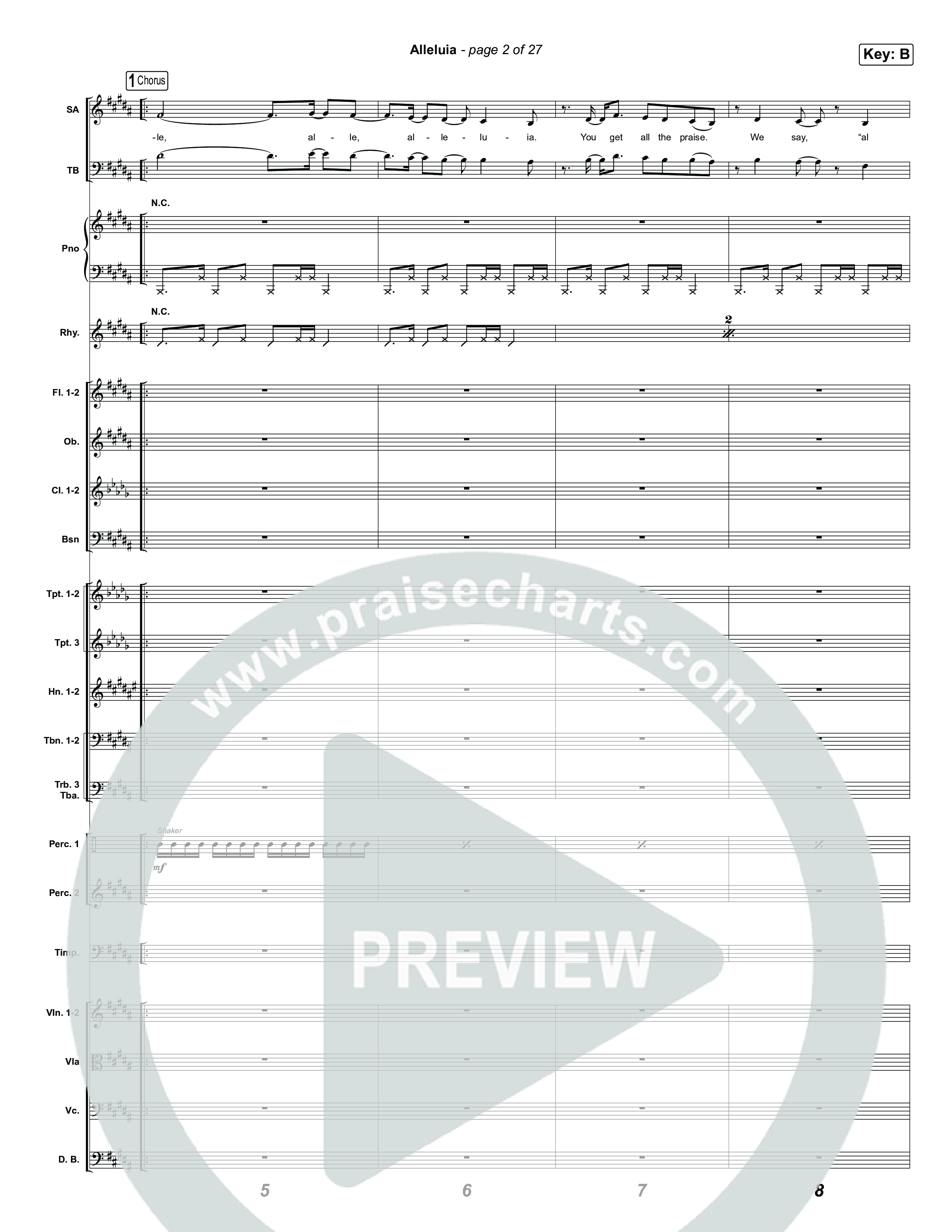 Alleluia (Choral Anthem SATB) Orchestration (Elevation Worship / Chandler Moore / Chris Brown / Arr. Luke Gambill)