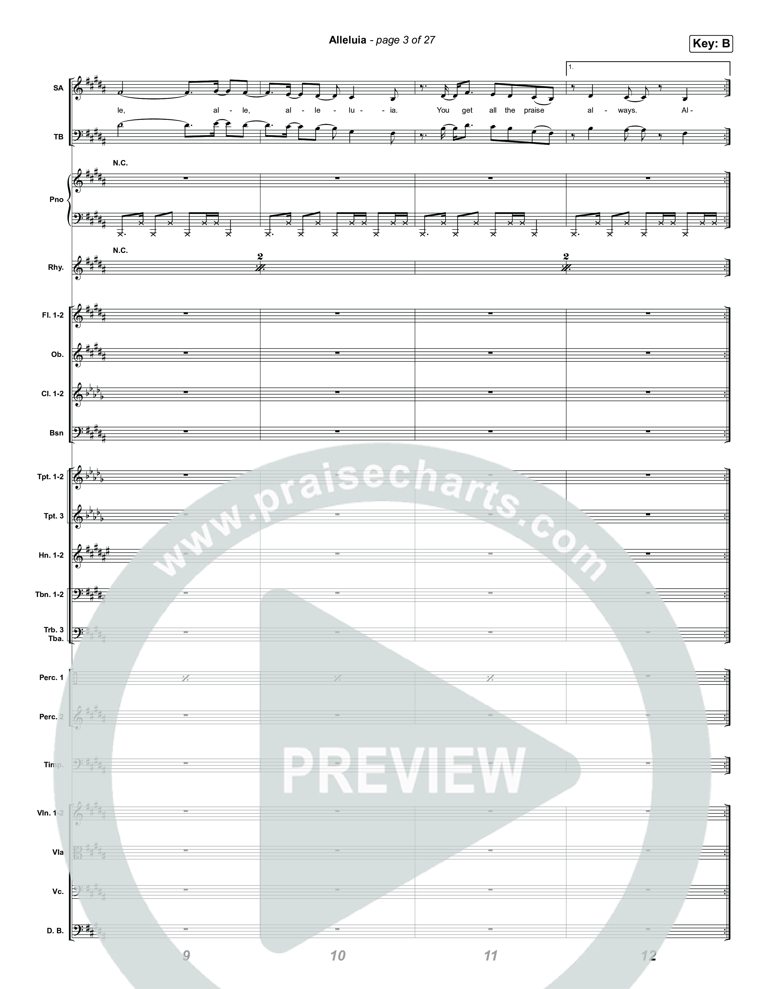 Alleluia (Choral Anthem SATB) Orchestration (Elevation Worship / Chandler Moore / Chris Brown / Arr. Luke Gambill)