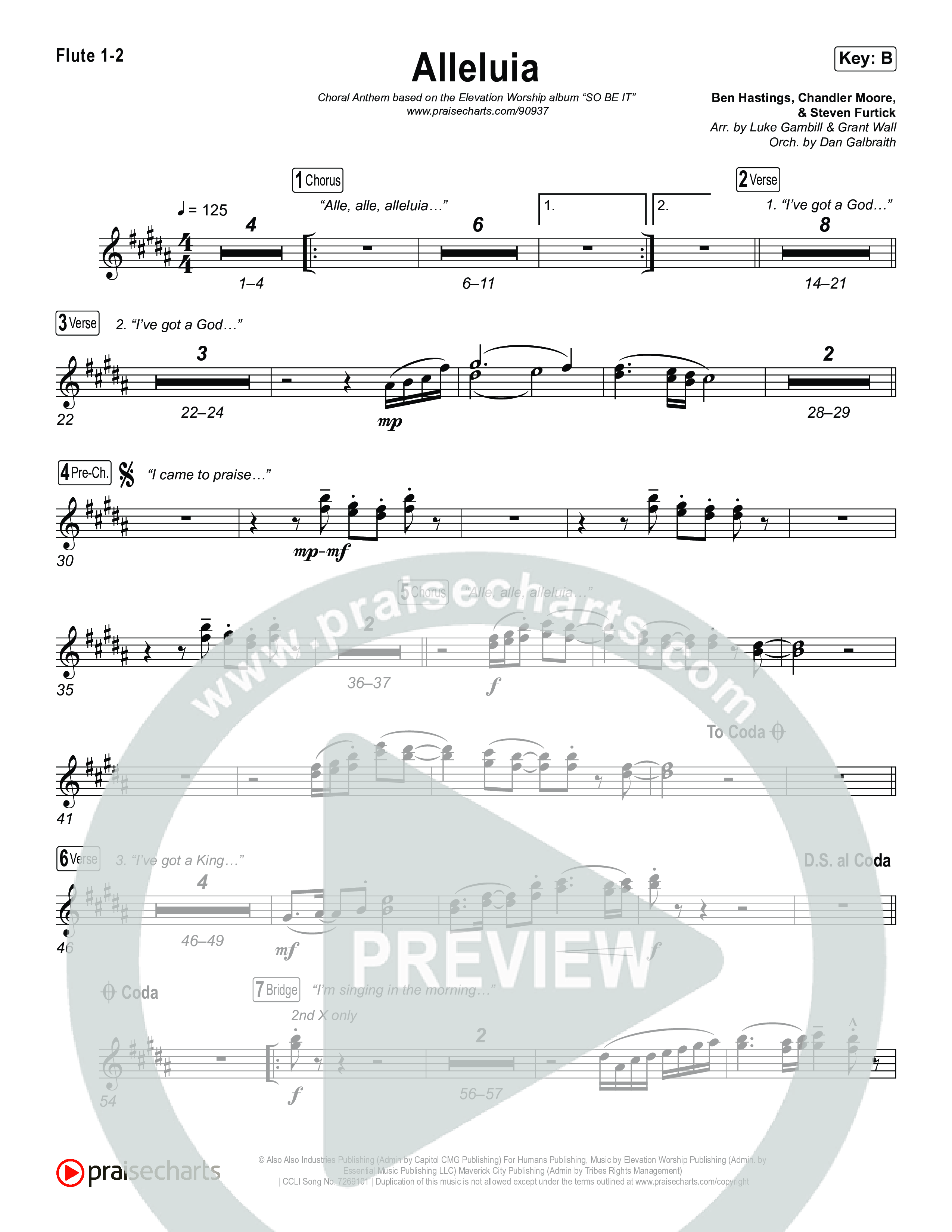 Alleluia (Choral Anthem SATB) Wind Pack (Elevation Worship / Chandler Moore / Chris Brown / Arr. Luke Gambill)