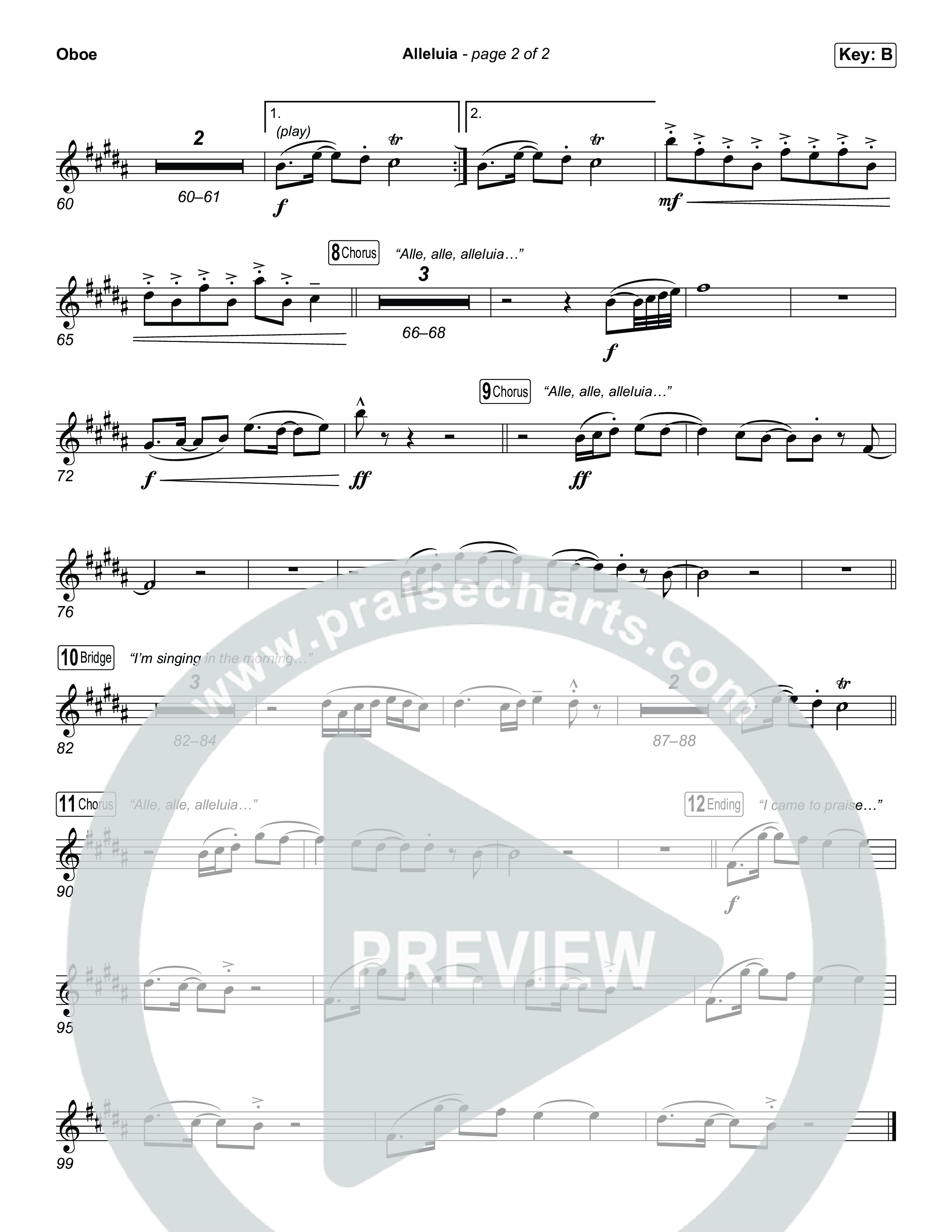 Alleluia (Choral Anthem SATB) Oboe (Elevation Worship / Chandler Moore / Chris Brown / Arr. Luke Gambill)