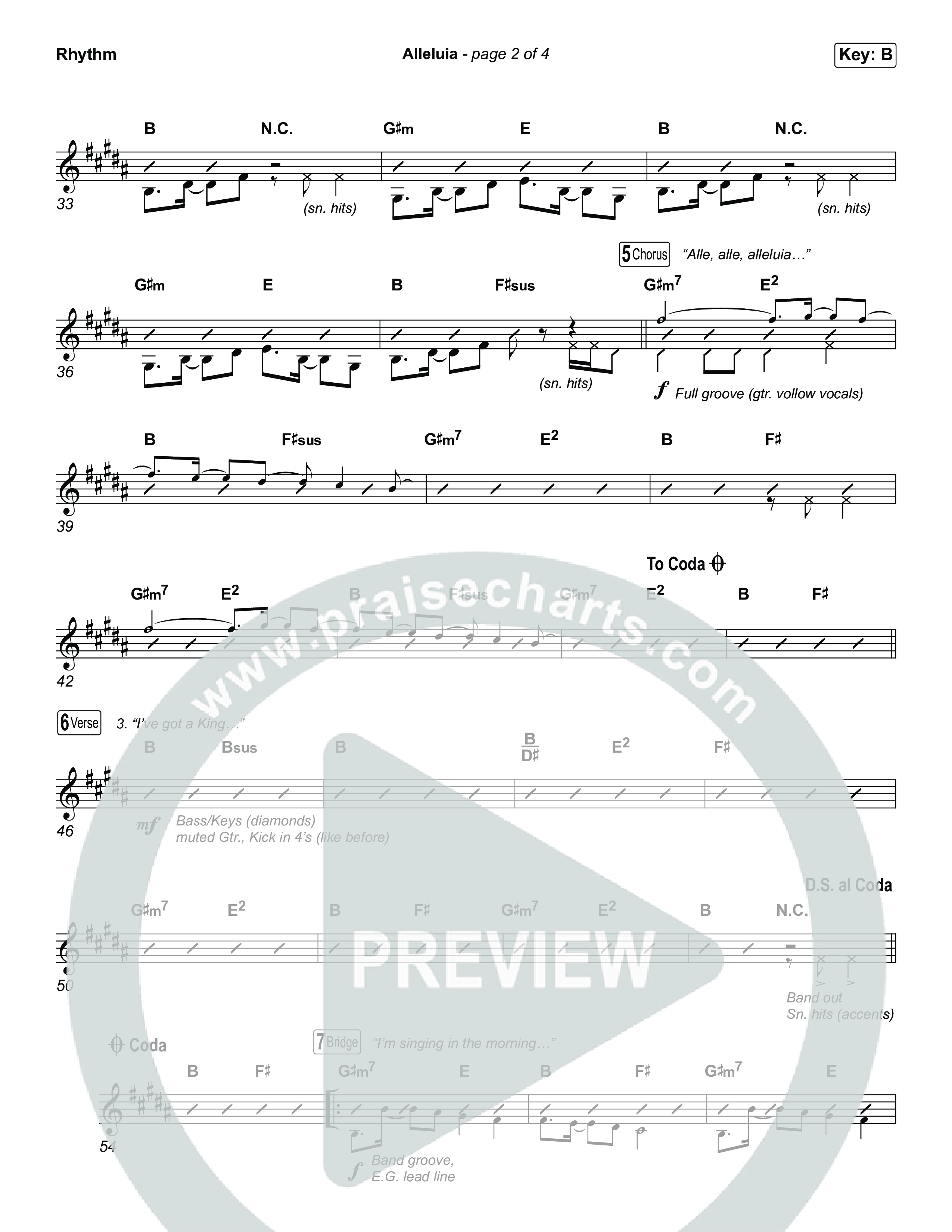 Alleluia (Choral Anthem SATB) Rhythm Chart (Elevation Worship / Chandler Moore / Chris Brown / Arr. Luke Gambill)