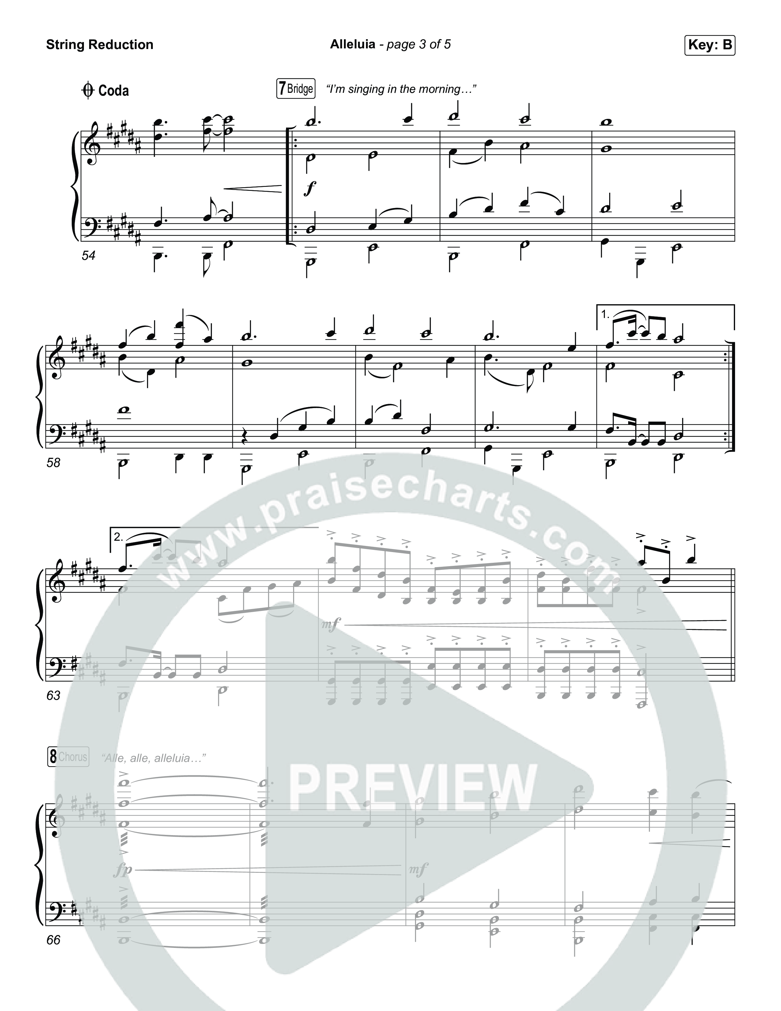 Alleluia (Choral Anthem SATB) String Reduction (Elevation Worship / Chandler Moore / Chris Brown / Arr. Luke Gambill)