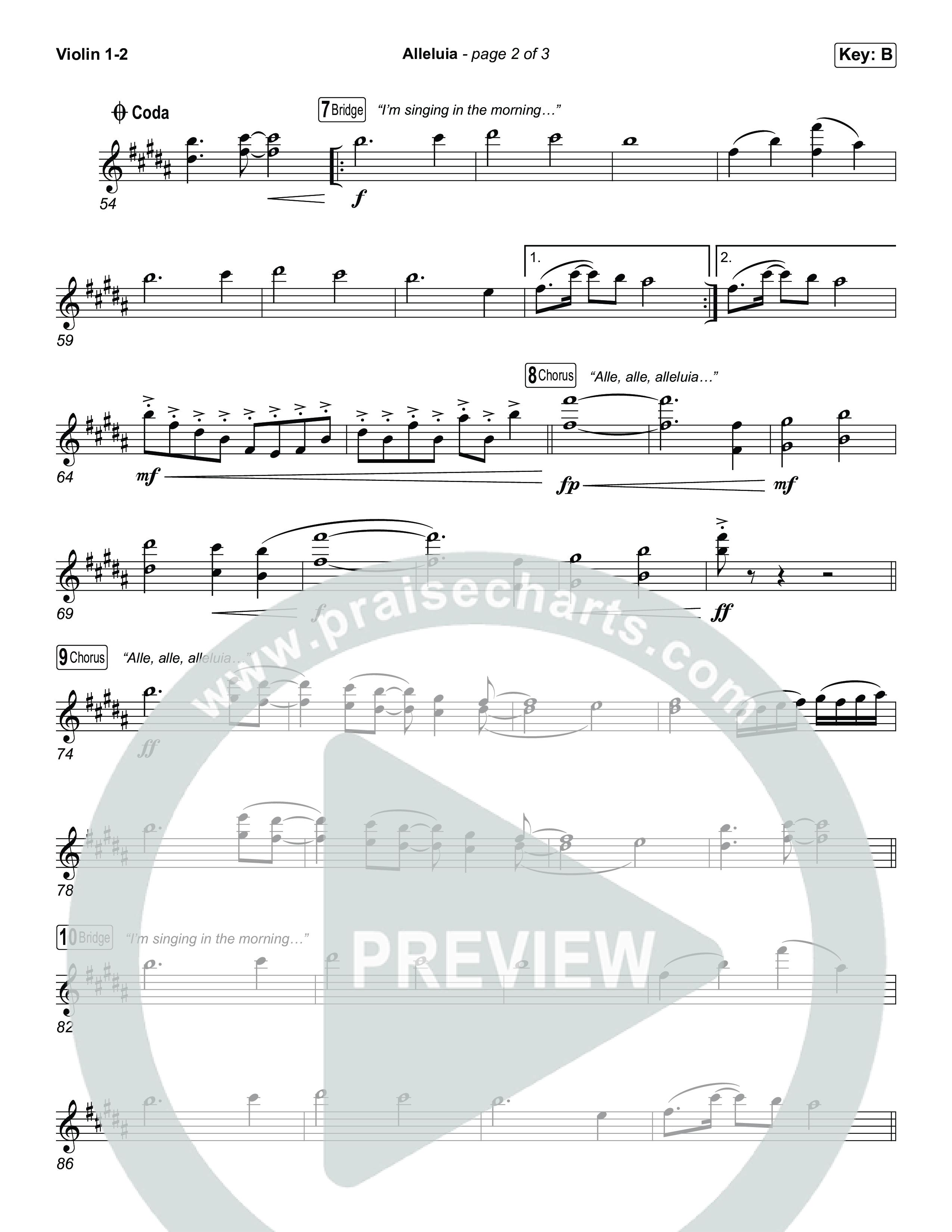 Alleluia (Choral Anthem SATB) String Pack (Elevation Worship / Chandler Moore / Chris Brown / Arr. Luke Gambill)