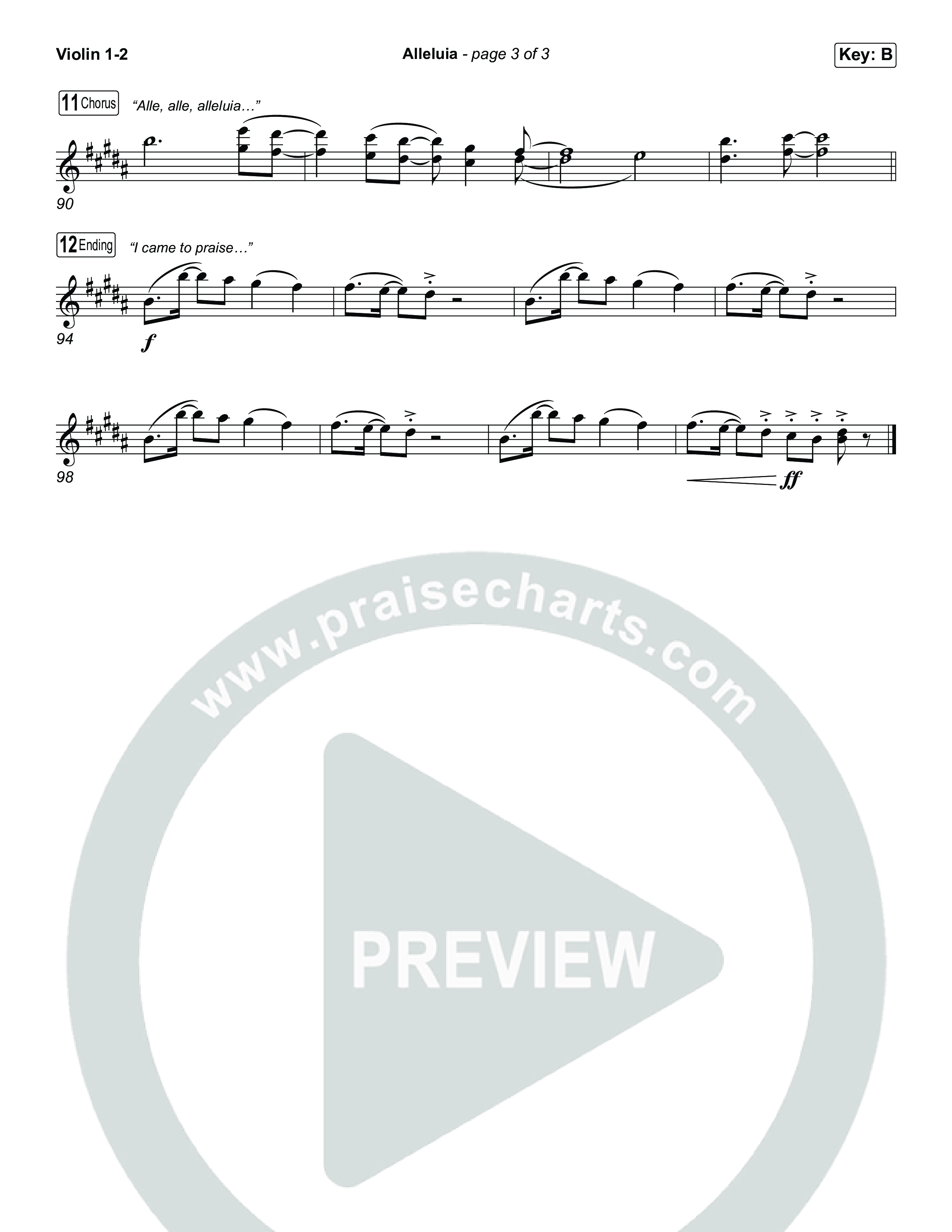 Alleluia (Choral Anthem SATB) String Pack (Elevation Worship / Chandler Moore / Chris Brown / Arr. Luke Gambill)