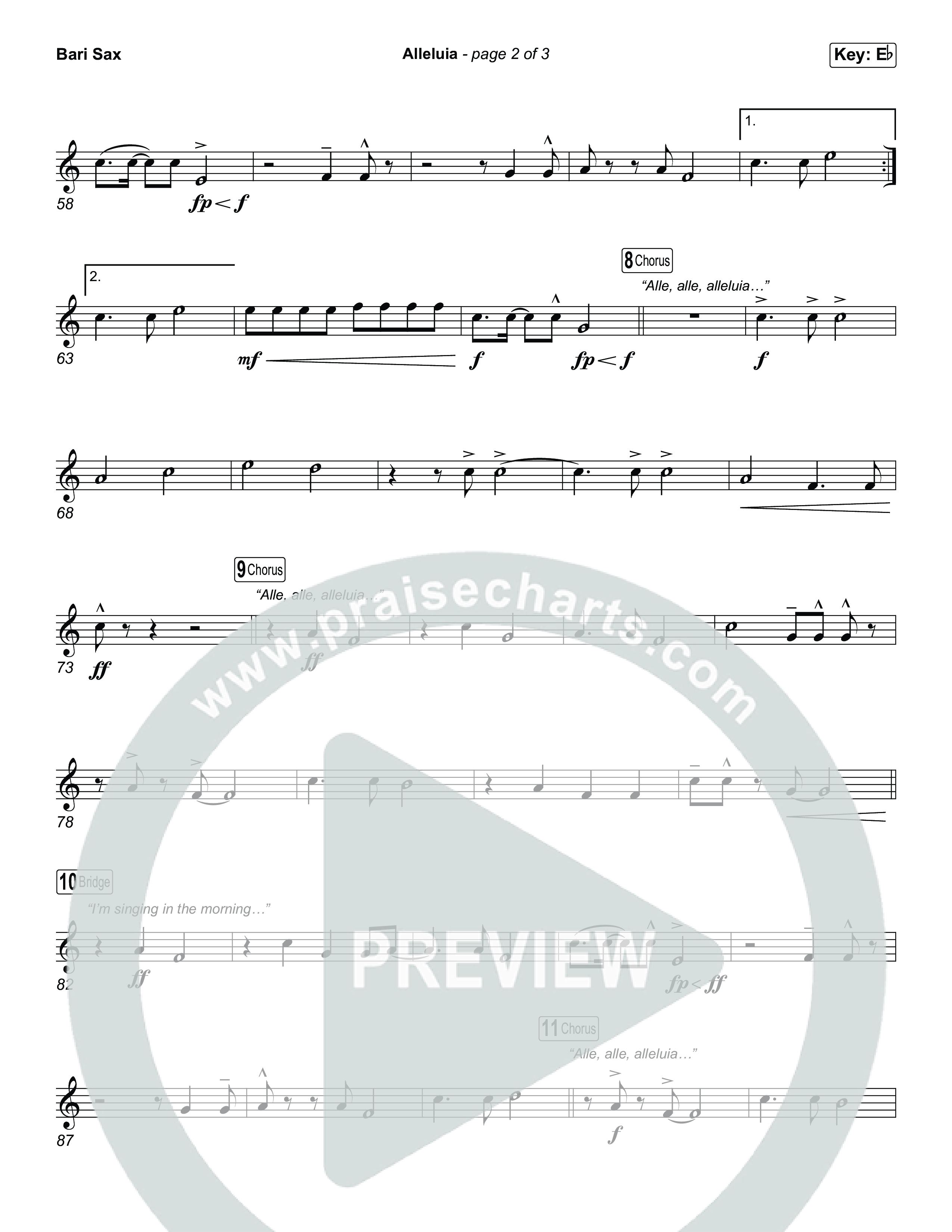 Alleluia (Worship Choir/SAB) Bari Sax (Elevation Worship / Chandler Moore / Chris Brown / Arr. Luke Gambill)