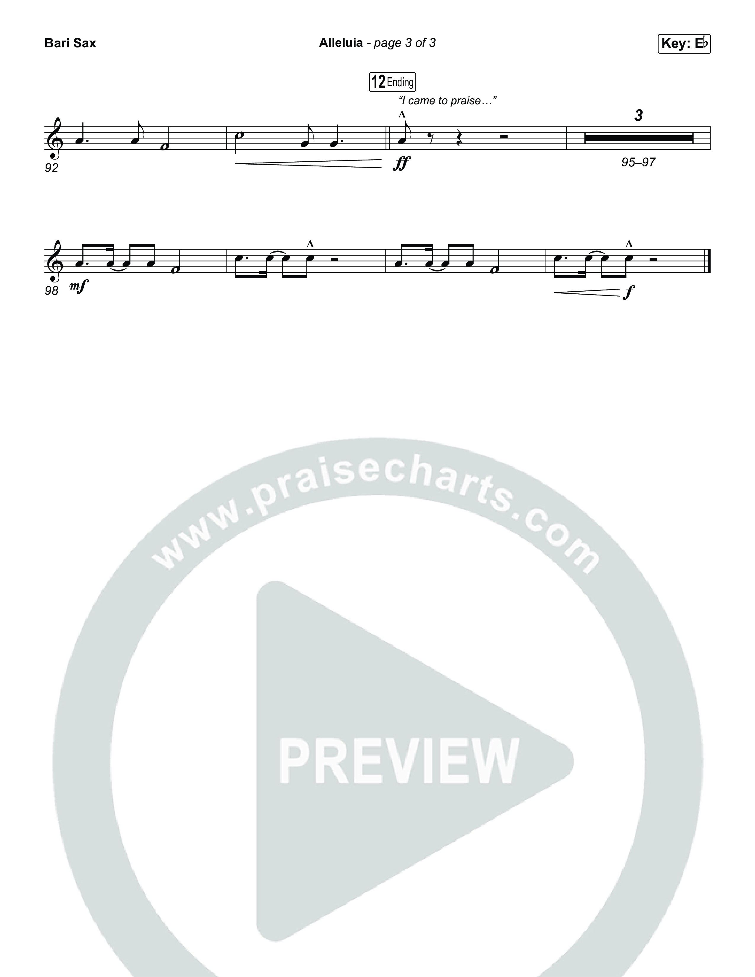 Alleluia (Worship Choir/SAB) Bari Sax (Elevation Worship / Chandler Moore / Chris Brown / Arr. Luke Gambill)