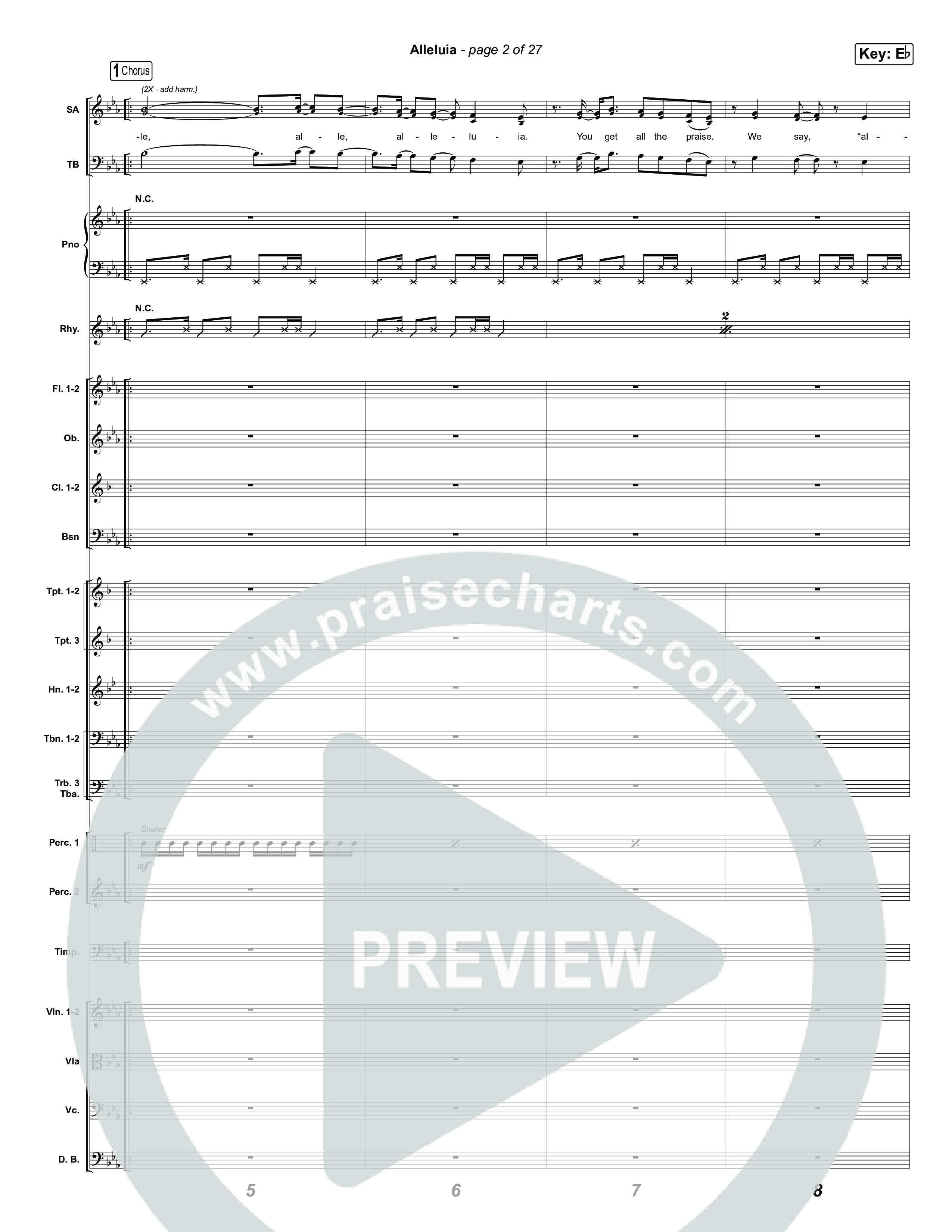 Alleluia (Worship Choir/SAB) Orchestration (No Vocals) (Elevation Worship / Chandler Moore / Chris Brown / Arr. Luke Gambill)