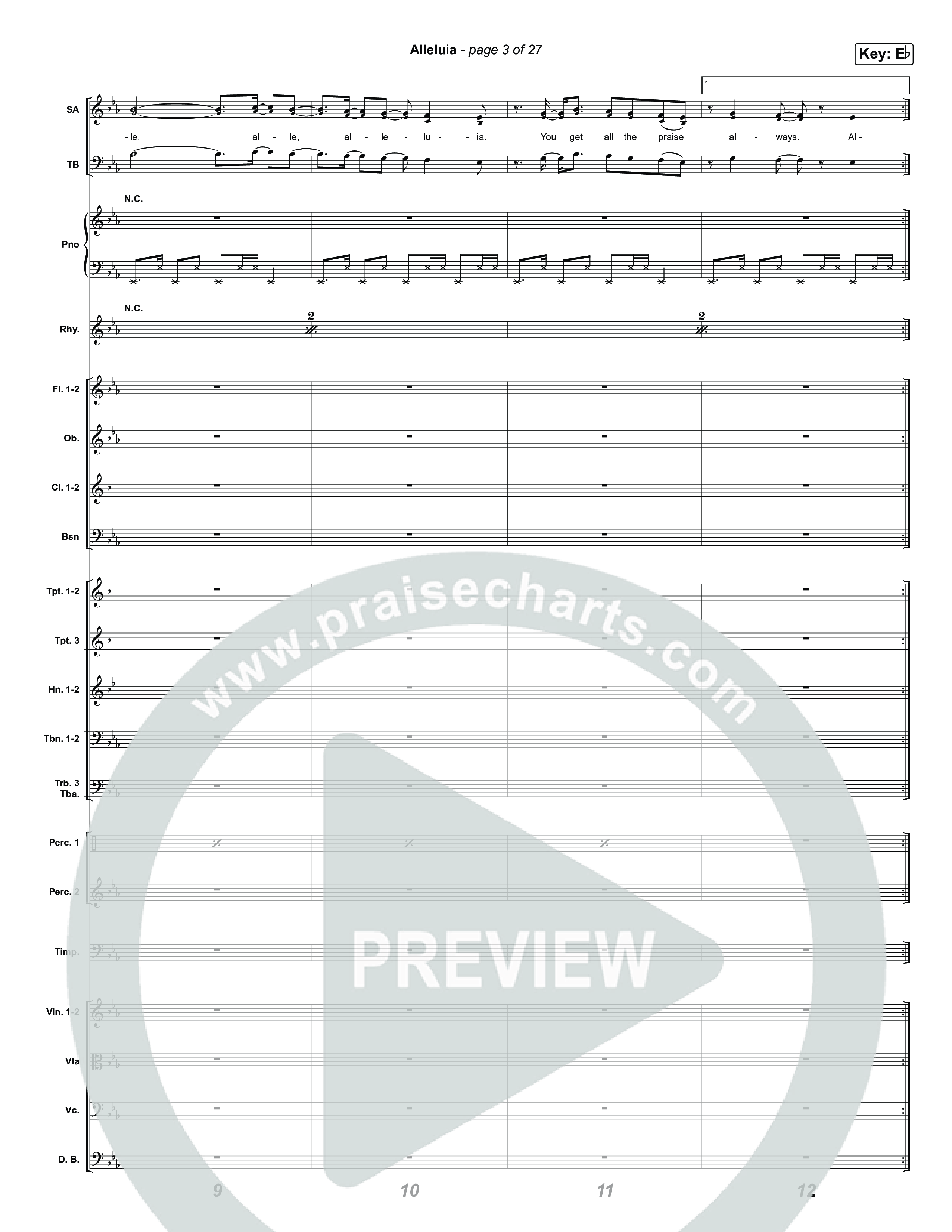 Alleluia (Worship Choir/SAB) Orchestration (No Vocals) (Elevation Worship / Chandler Moore / Chris Brown / Arr. Luke Gambill)
