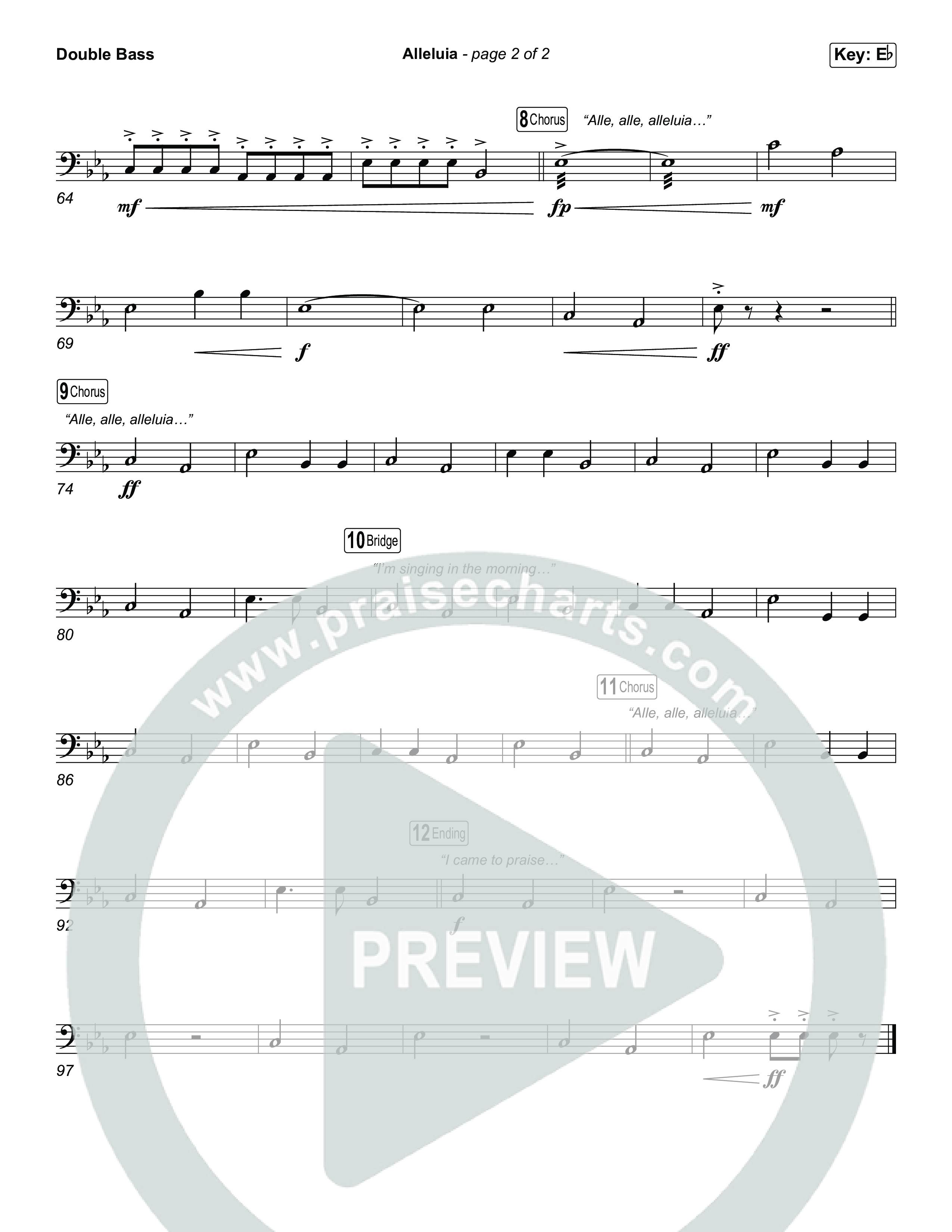 Alleluia (Worship Choir/SAB) Double Bass (Elevation Worship / Chandler Moore / Chris Brown / Arr. Luke Gambill)