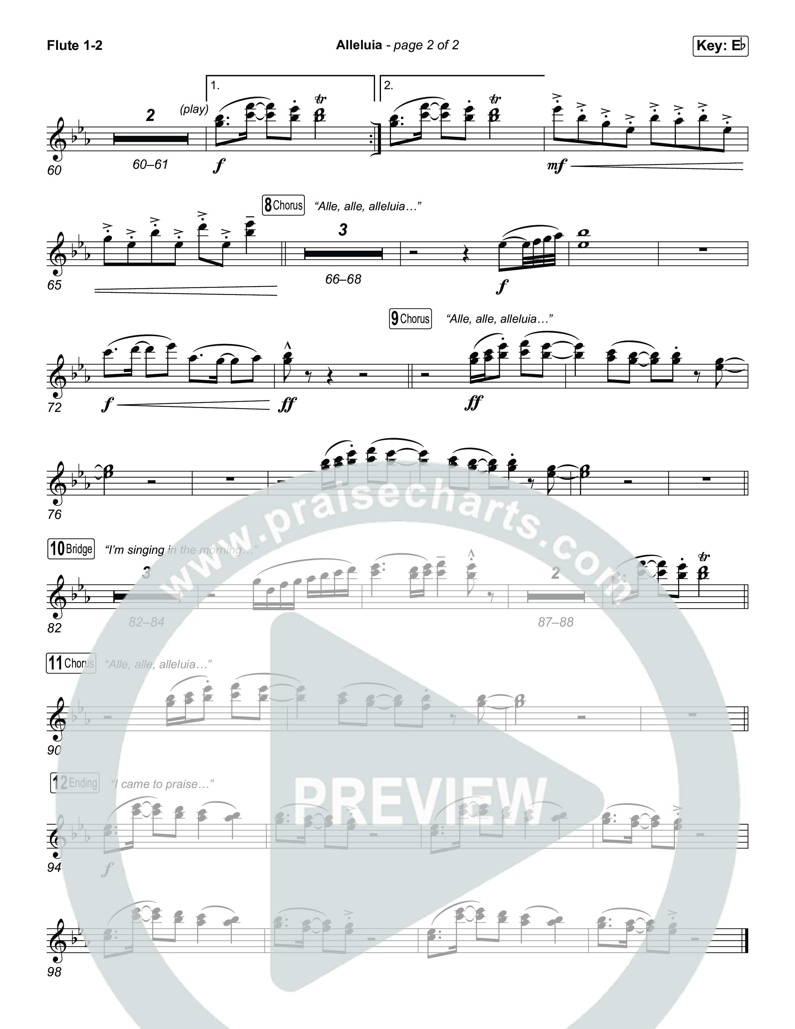 Alleluia (Worship Choir/SAB) Flute 1/2 (Elevation Worship / Chandler Moore / Chris Brown / Arr. Luke Gambill)