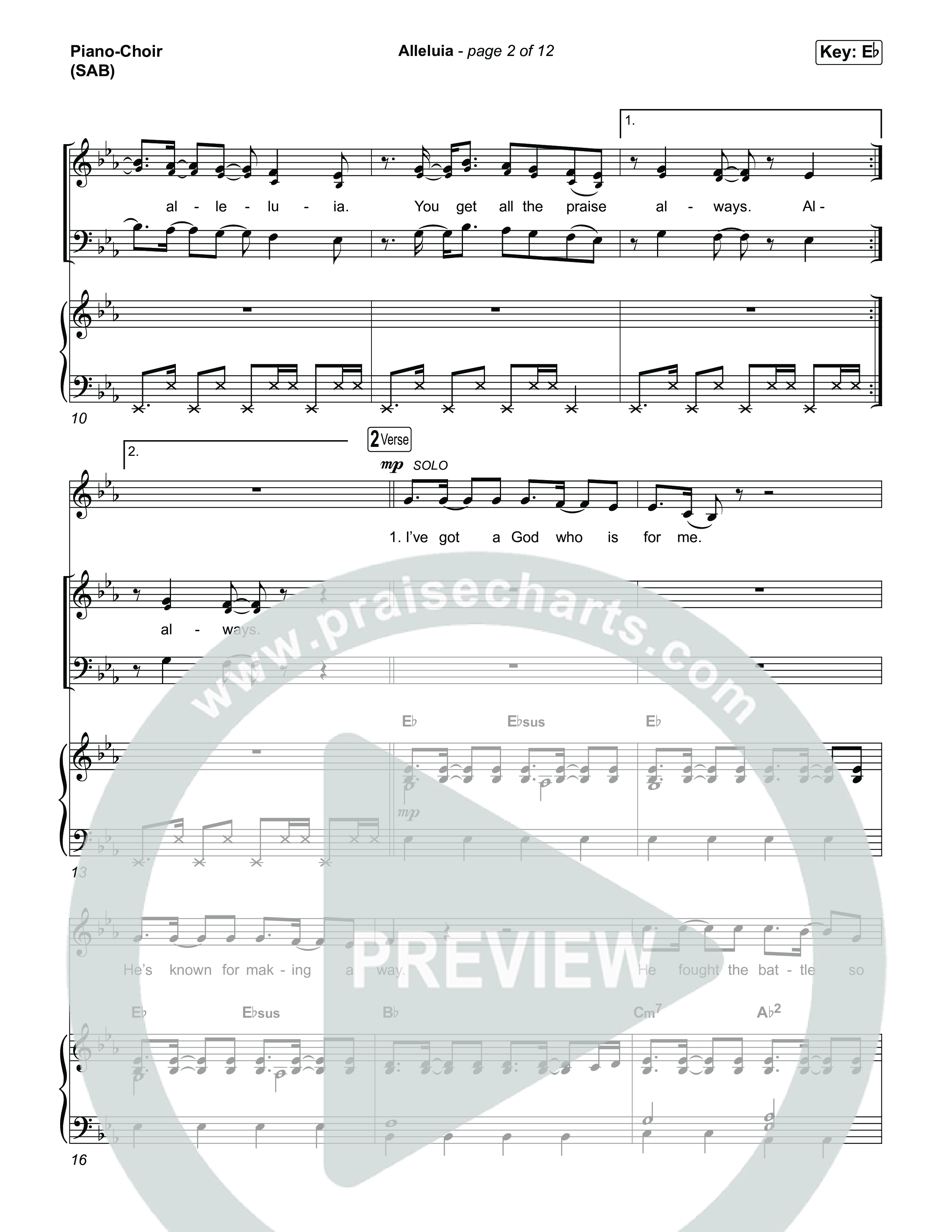 Alleluia (Worship Choir/SAB) Piano/Choir (SAB) (Elevation Worship / Chandler Moore / Chris Brown / Arr. Luke Gambill)