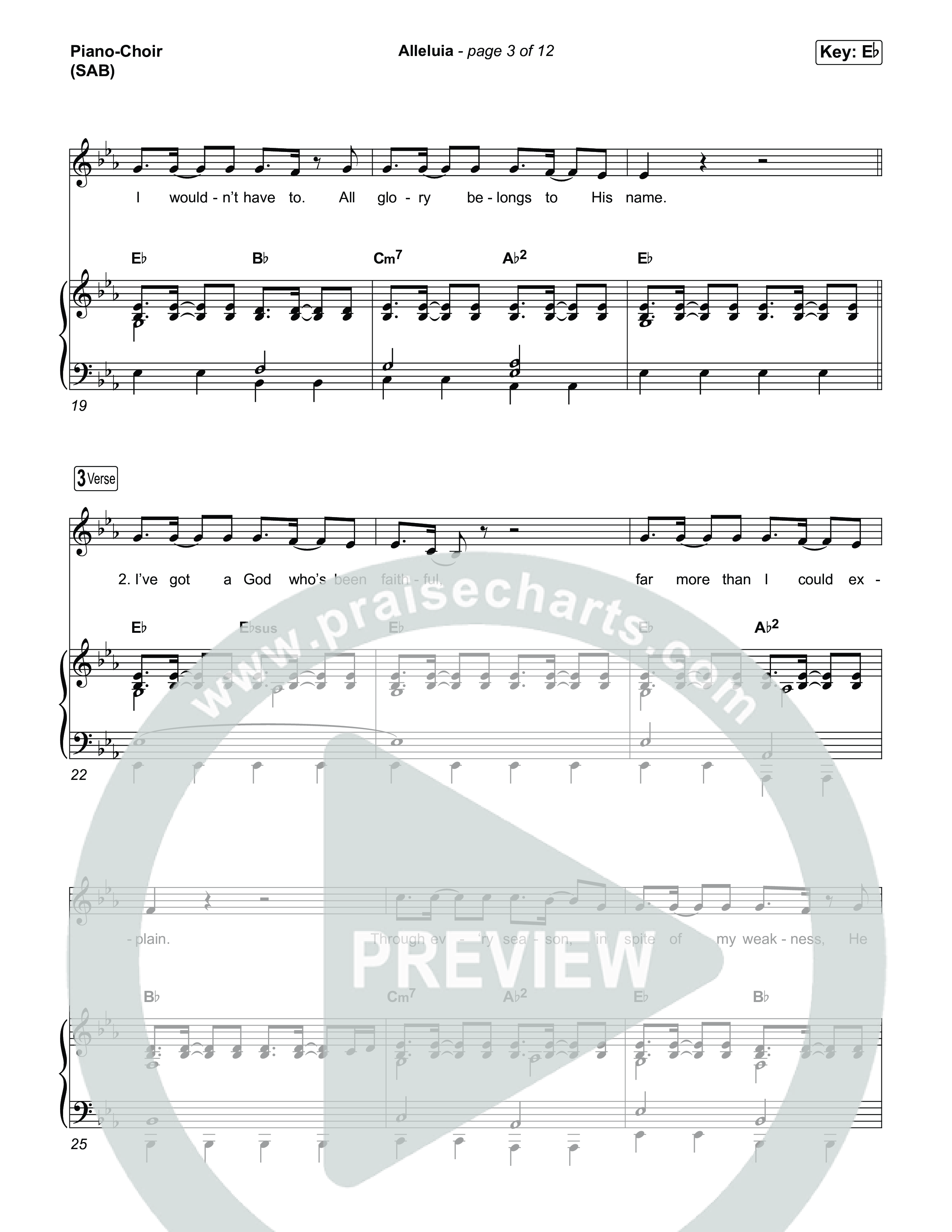 Alleluia (Worship Choir/SAB) Piano/Choir (SAB) (Elevation Worship / Chandler Moore / Chris Brown / Arr. Luke Gambill)