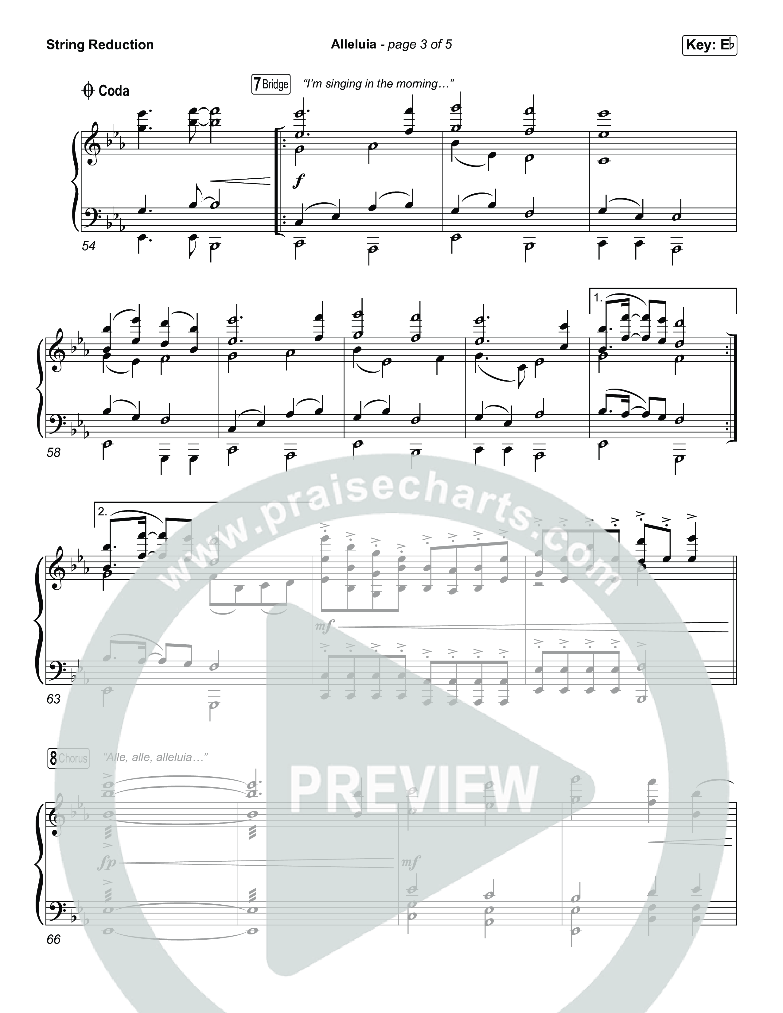 Alleluia (Worship Choir/SAB) String Reduction (Elevation Worship / Chandler Moore / Chris Brown / Arr. Luke Gambill)