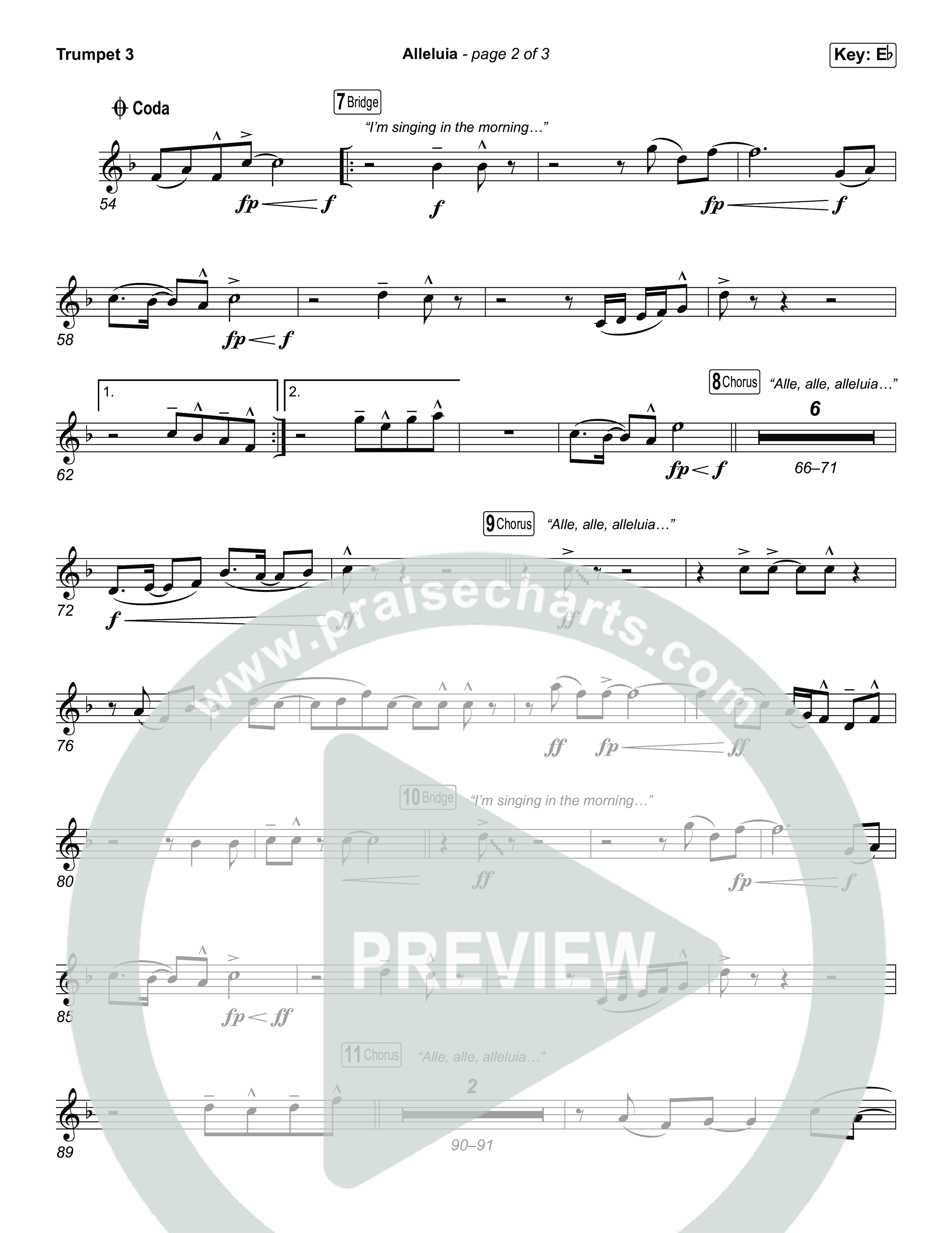 Alleluia (Worship Choir/SAB) Trumpet 3 (Elevation Worship / Chandler Moore / Chris Brown / Arr. Luke Gambill)