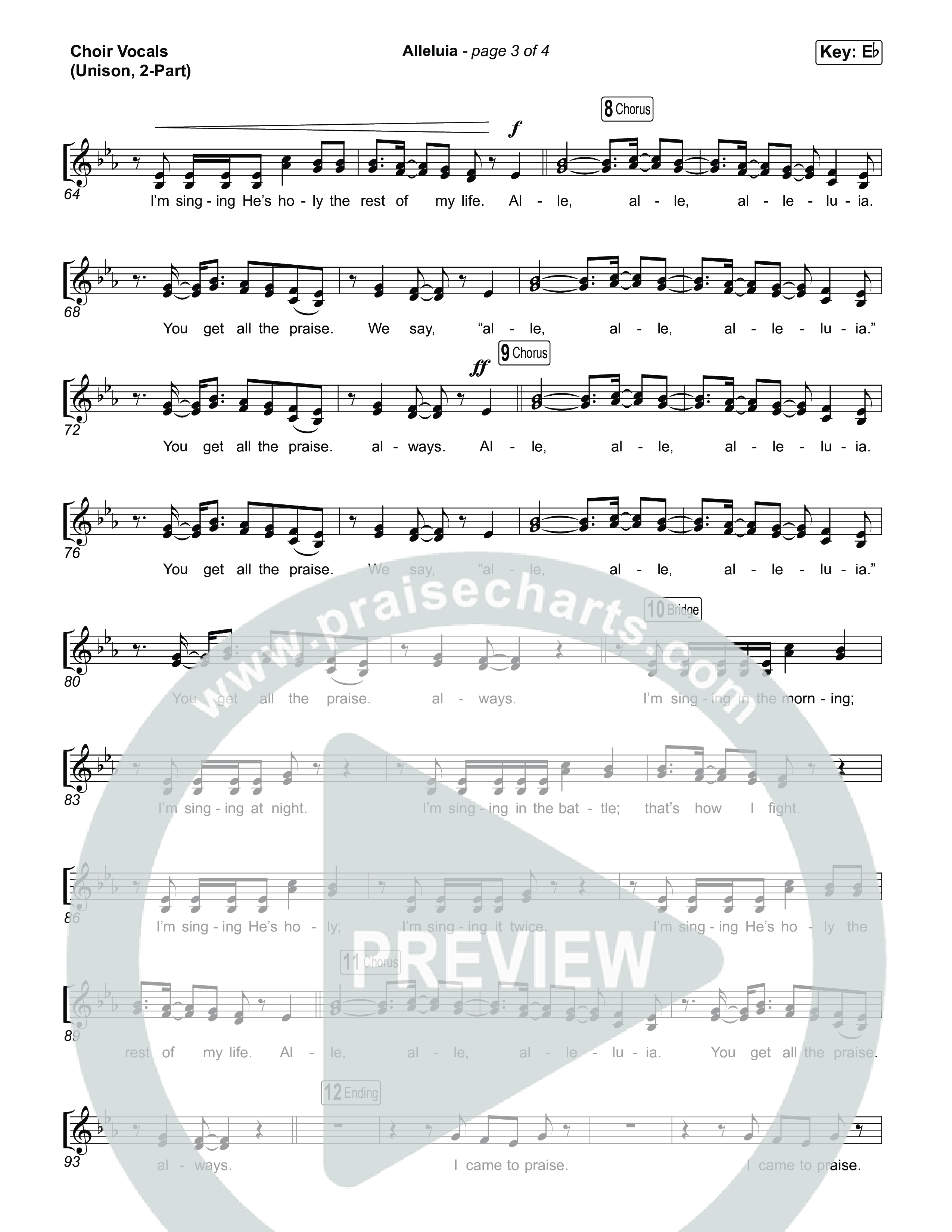 Alleluia (Unison/2-Part) Choir Vocals (Uni/2-Part) (Elevation Worship / Chandler Moore / Chris Brown / Arr. Luke Gambill)