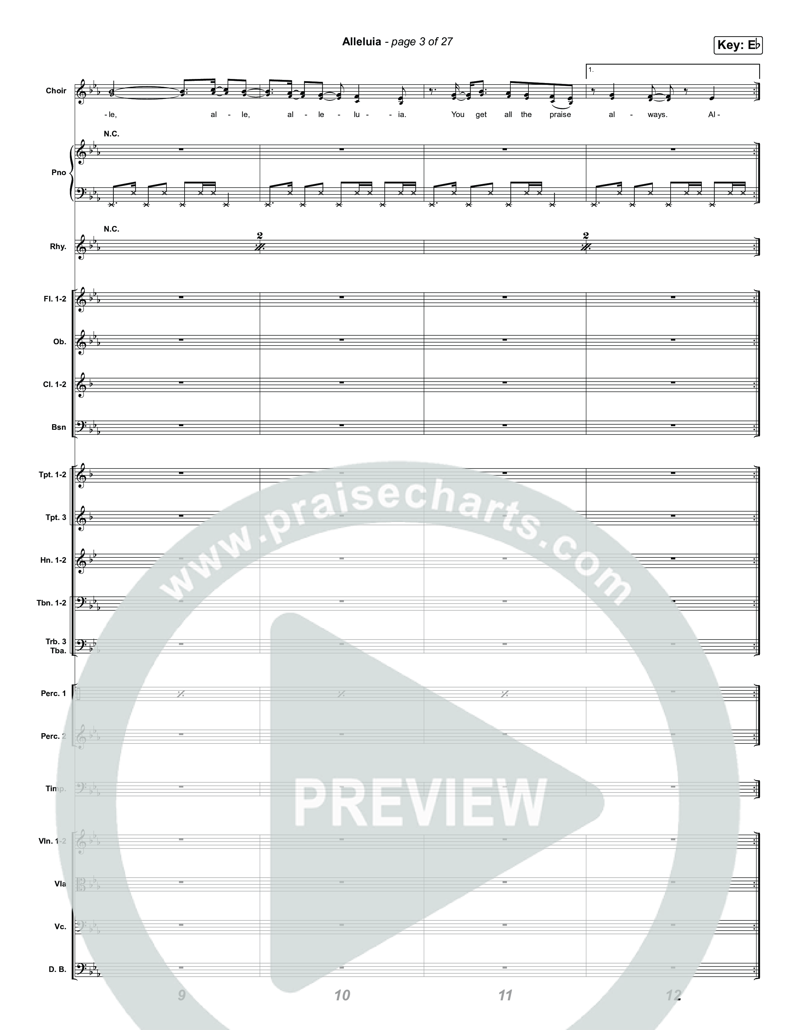 Alleluia (Unison/2-Part) Orchestration (Elevation Worship / Chandler Moore / Chris Brown / Arr. Luke Gambill)