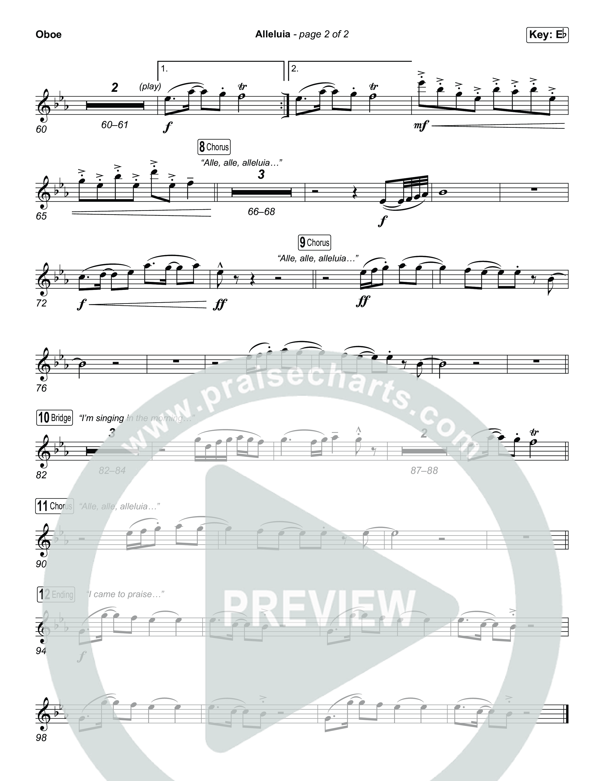 Alleluia (Unison/2-Part) Oboe (Elevation Worship / Chandler Moore / Chris Brown / Arr. Luke Gambill)