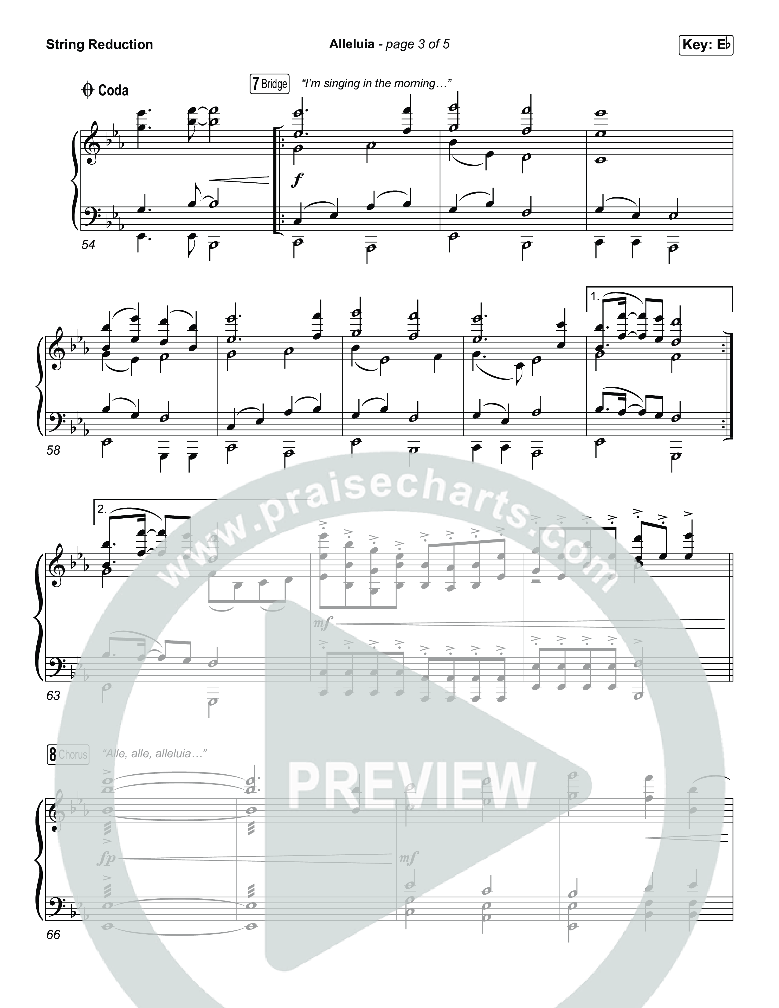 Alleluia (Unison/2-Part) String Reduction (Elevation Worship / Chandler Moore / Chris Brown / Arr. Luke Gambill)