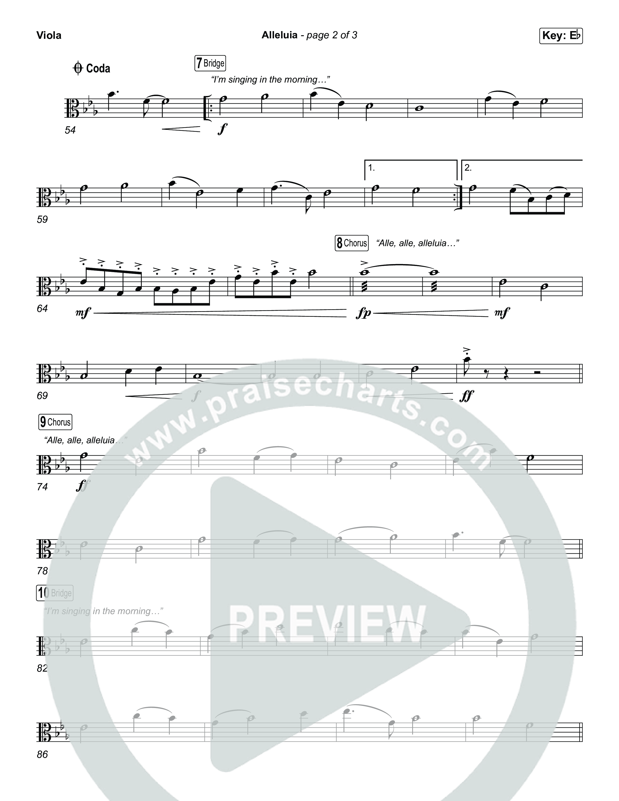 Alleluia (Unison/2-Part) Viola (Elevation Worship / Chandler Moore / Chris Brown / Arr. Luke Gambill)