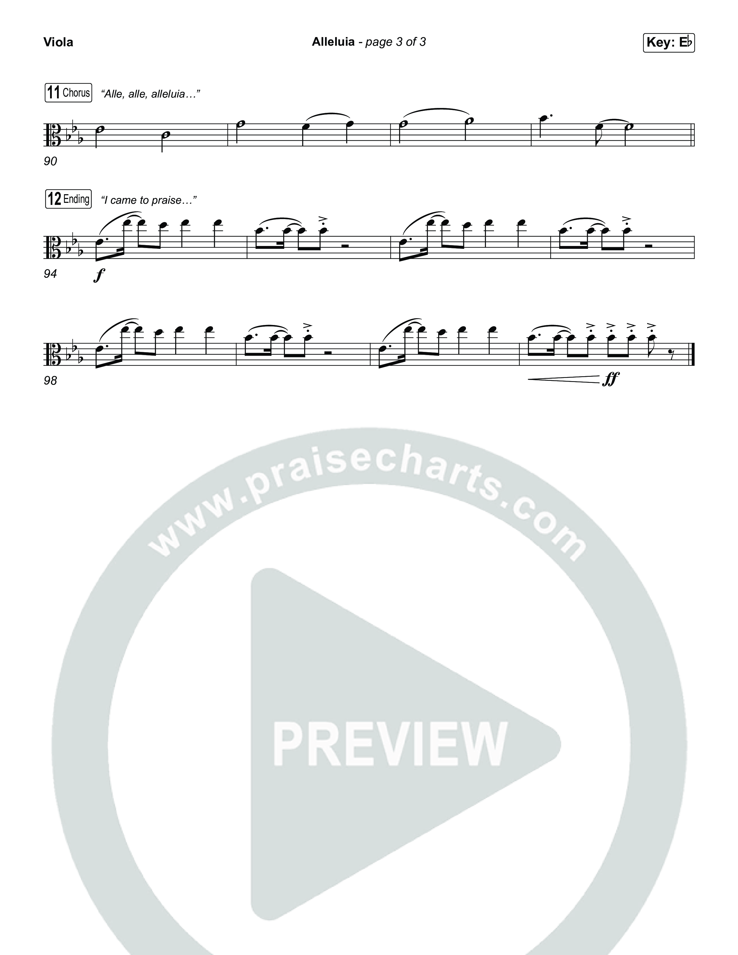 Alleluia (Unison/2-Part) Viola (Elevation Worship / Chandler Moore / Chris Brown / Arr. Luke Gambill)