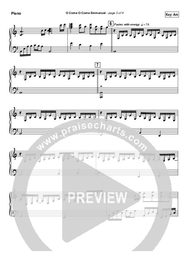 O Come O Come Emmanuel Piano Sheet (Casting Crowns)