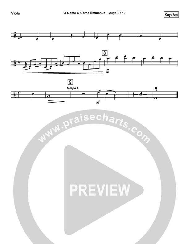 O Come O Come Emmanuel (Instrumental) Viola (Casting Crowns)