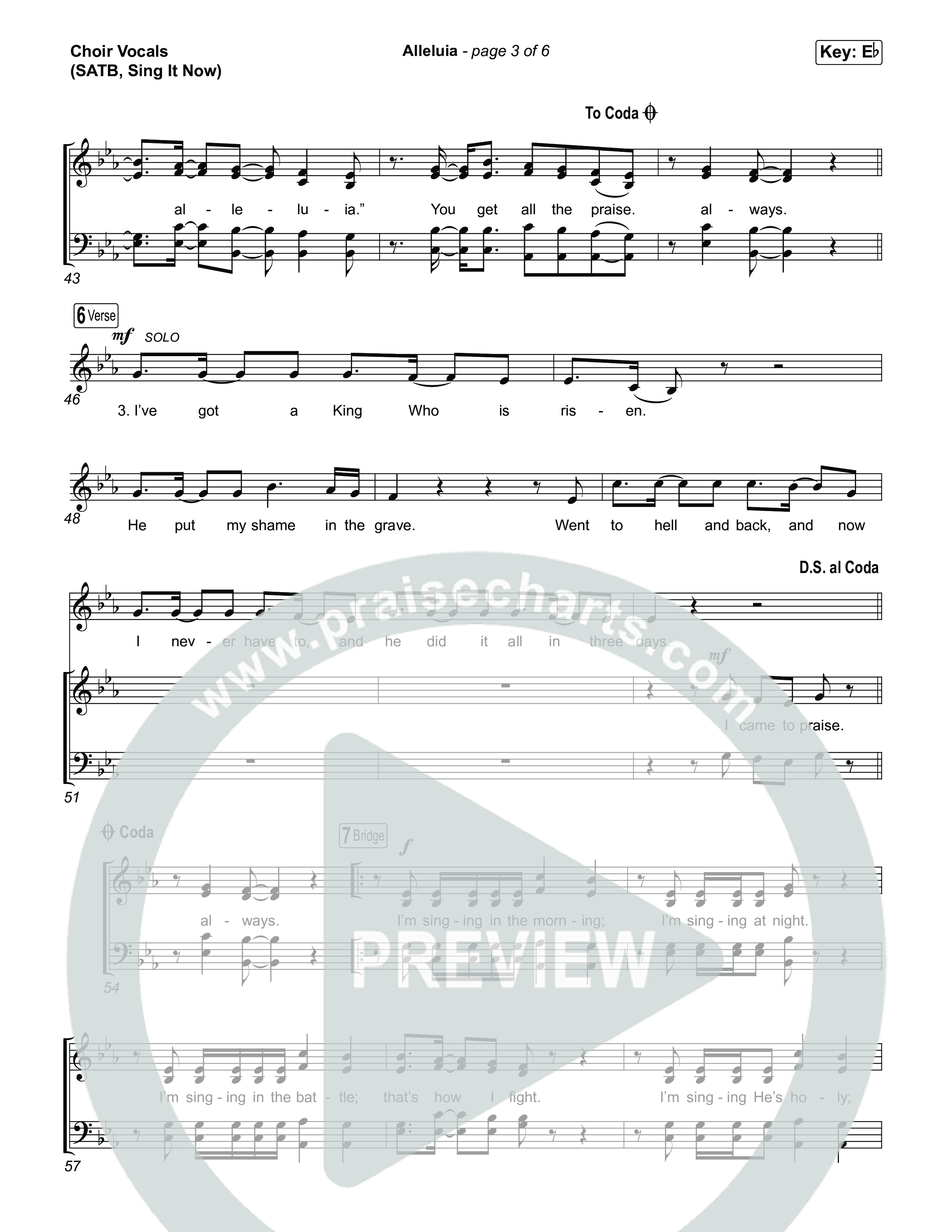 Alleluia (Sing It Now) Choir Sheet (SATB) (Elevation Worship / Chandler Moore / Chris Brown / Arr. Luke Gambill)