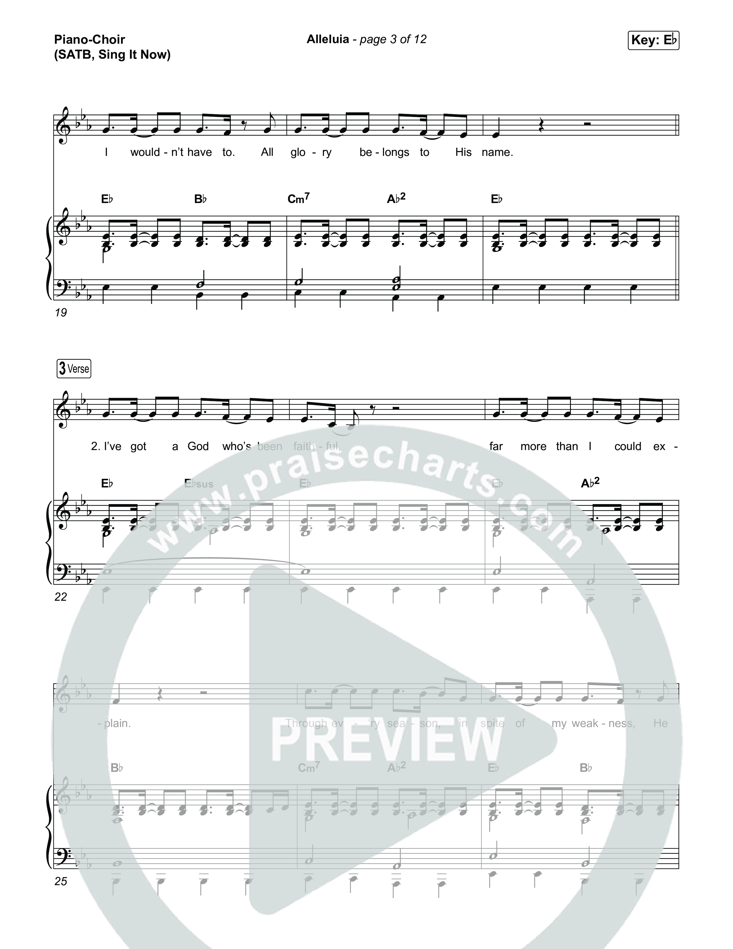 Alleluia (Sing It Now) Piano/Choir (SATB) (Elevation Worship / Chandler Moore / Chris Brown / Arr. Luke Gambill)