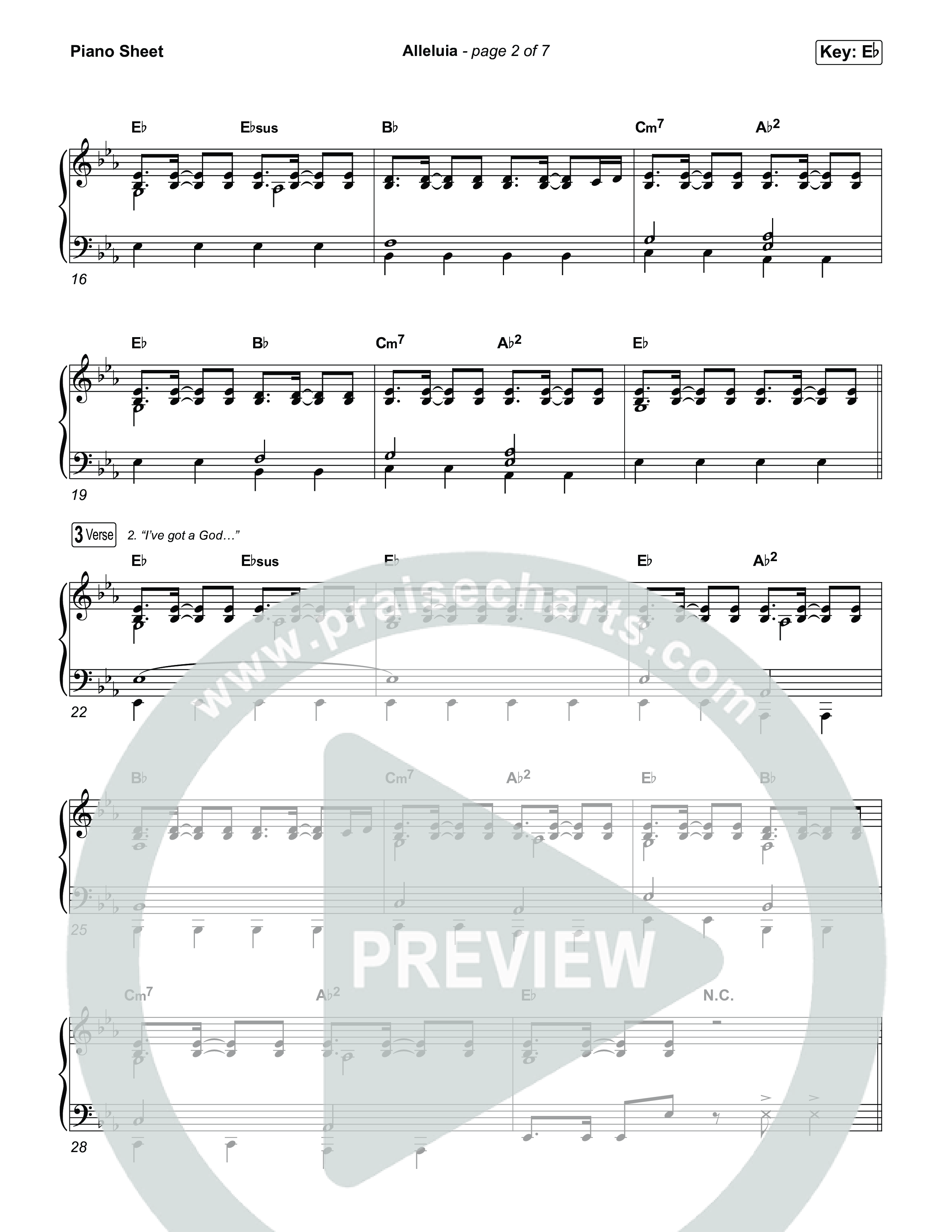 Alleluia (Sing It Now) Piano Sheet (Elevation Worship / Chandler Moore / Chris Brown / Arr. Luke Gambill)