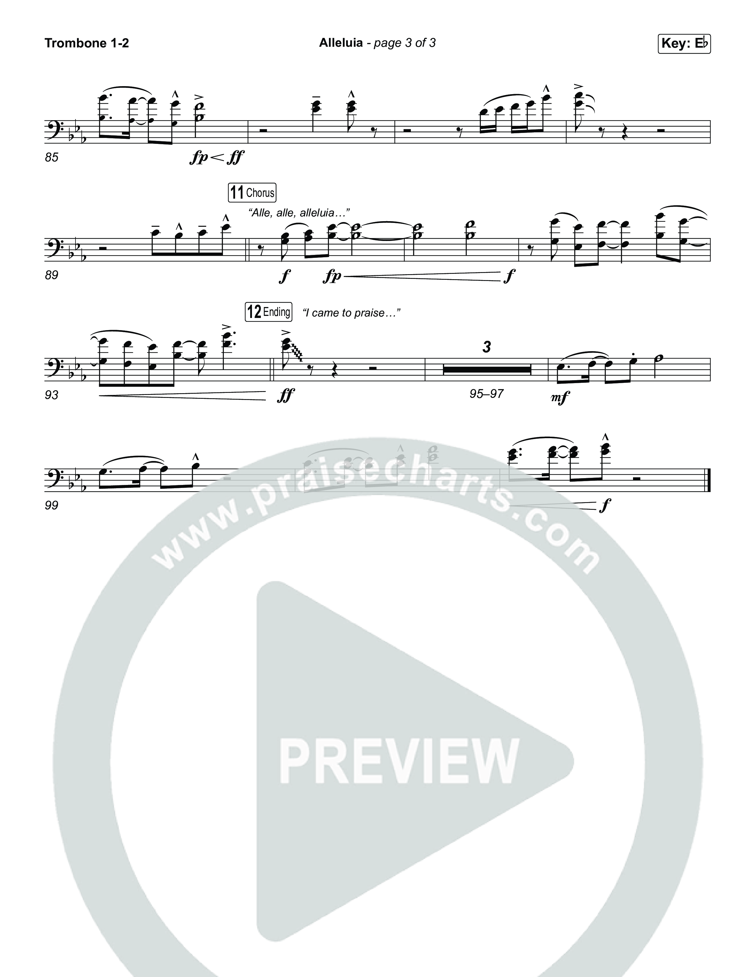 Alleluia (Sing It Now) Trombone 1/2 (Elevation Worship / Chandler Moore / Chris Brown / Arr. Luke Gambill)