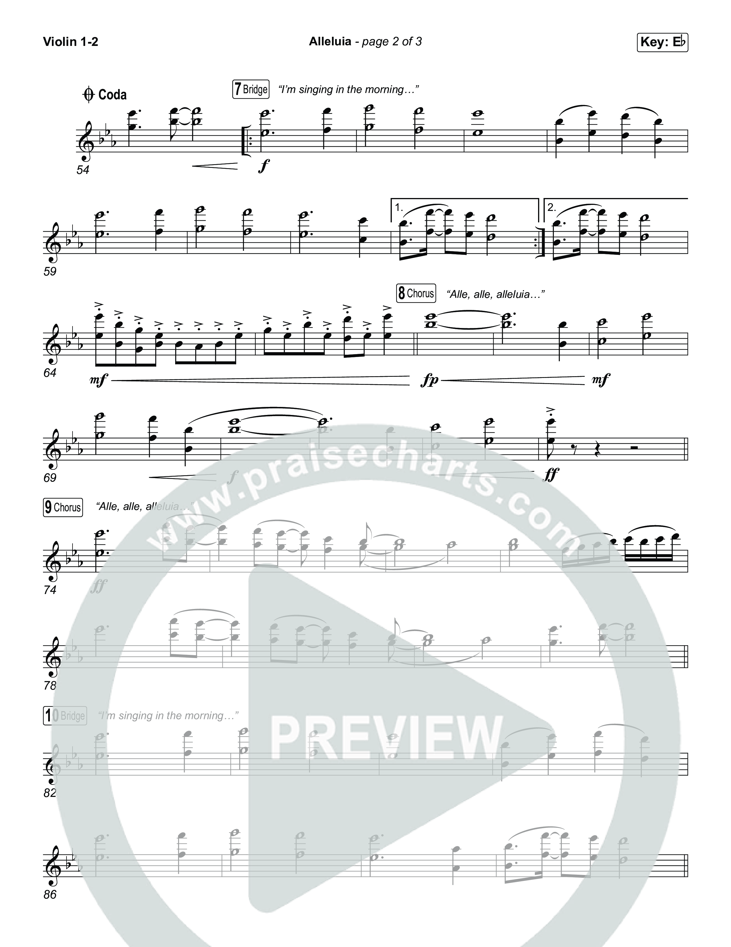 Alleluia (Sing It Now) Violin 1/2 (Elevation Worship / Chandler Moore / Chris Brown / Arr. Luke Gambill)