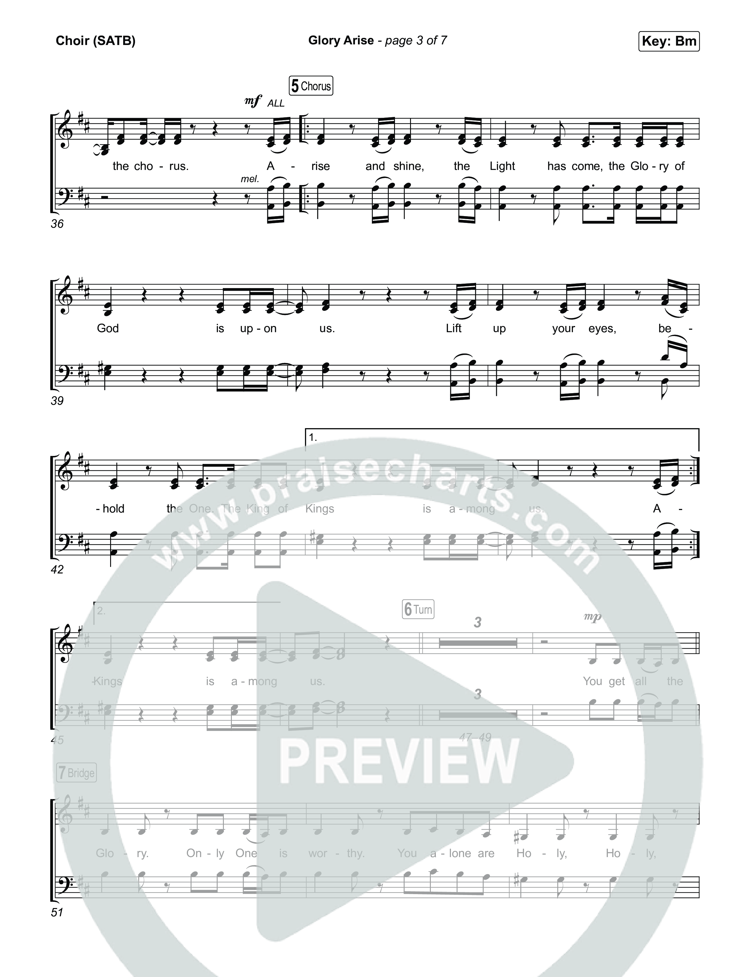 Glory Arise (Live) Choir Sheet (SATB) (SEU Worship)