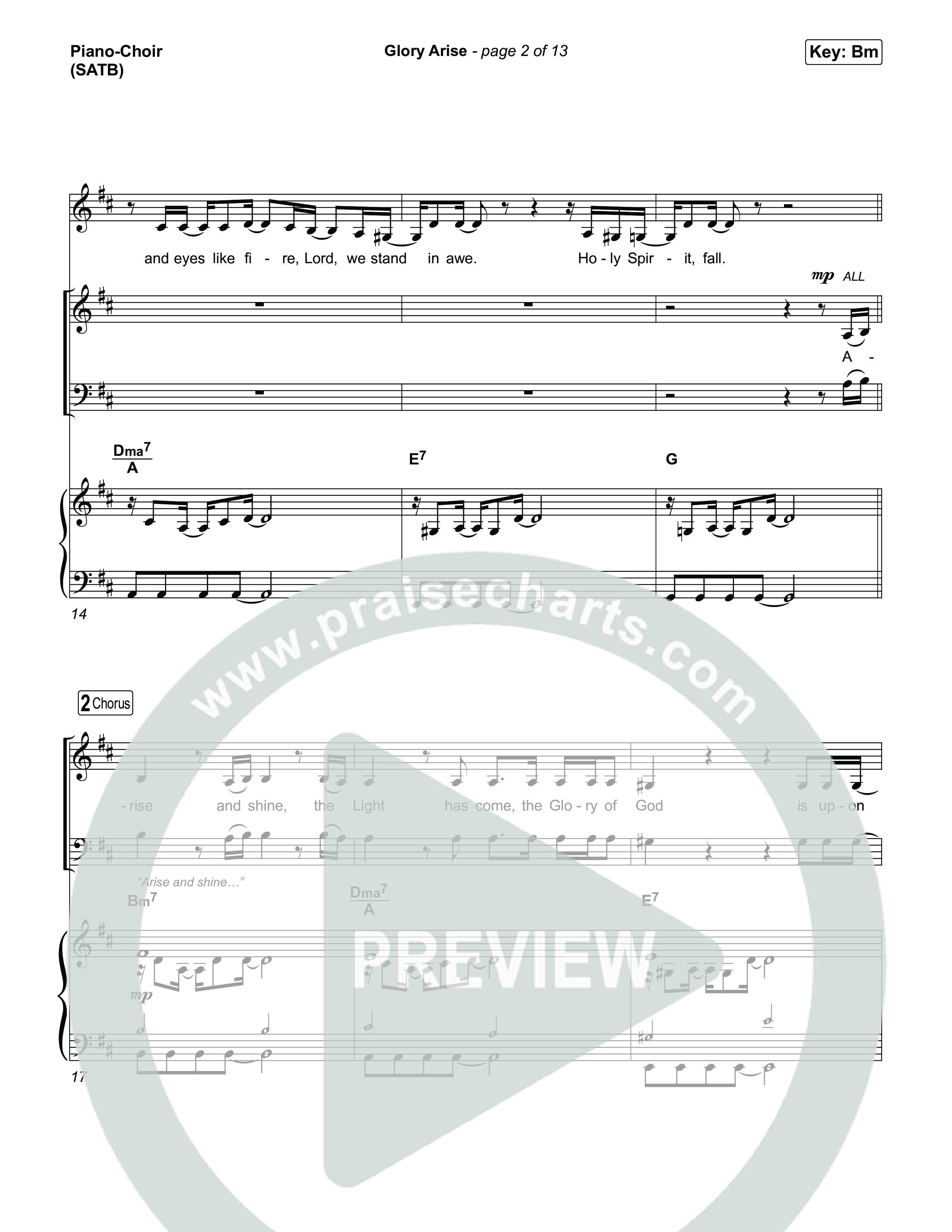 Glory Arise (Live) Piano/Vocal Pack (SEU Worship)