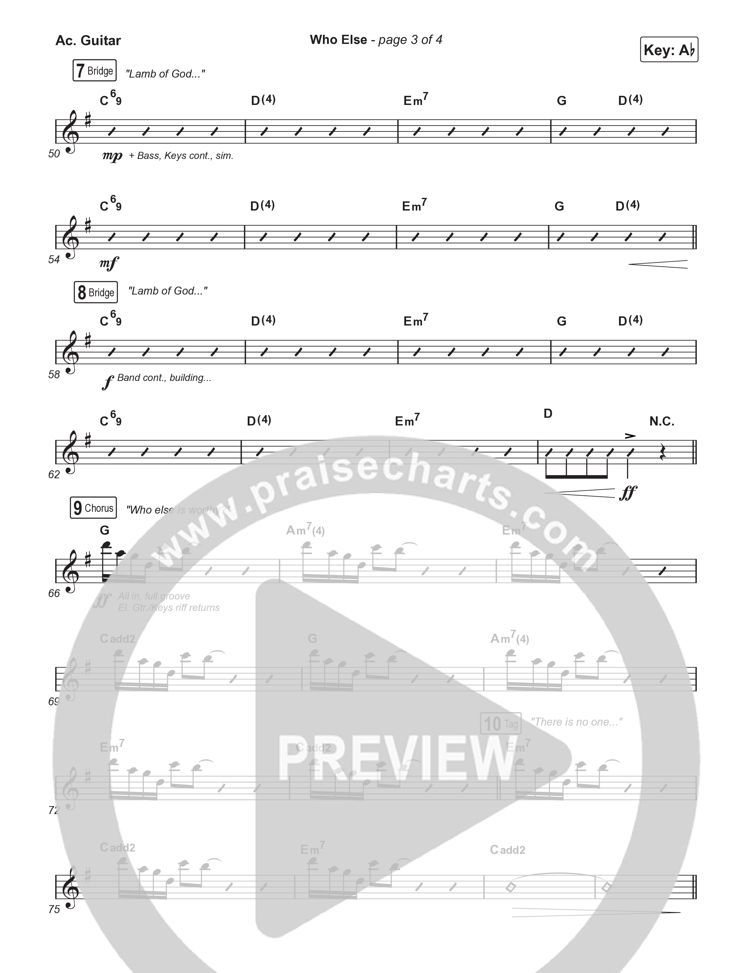 Who Else (Choral Anthem SATB) Acoustic Guitar (Gateway Worship / Abbie Gamboa / Arr. Luke Gambill)