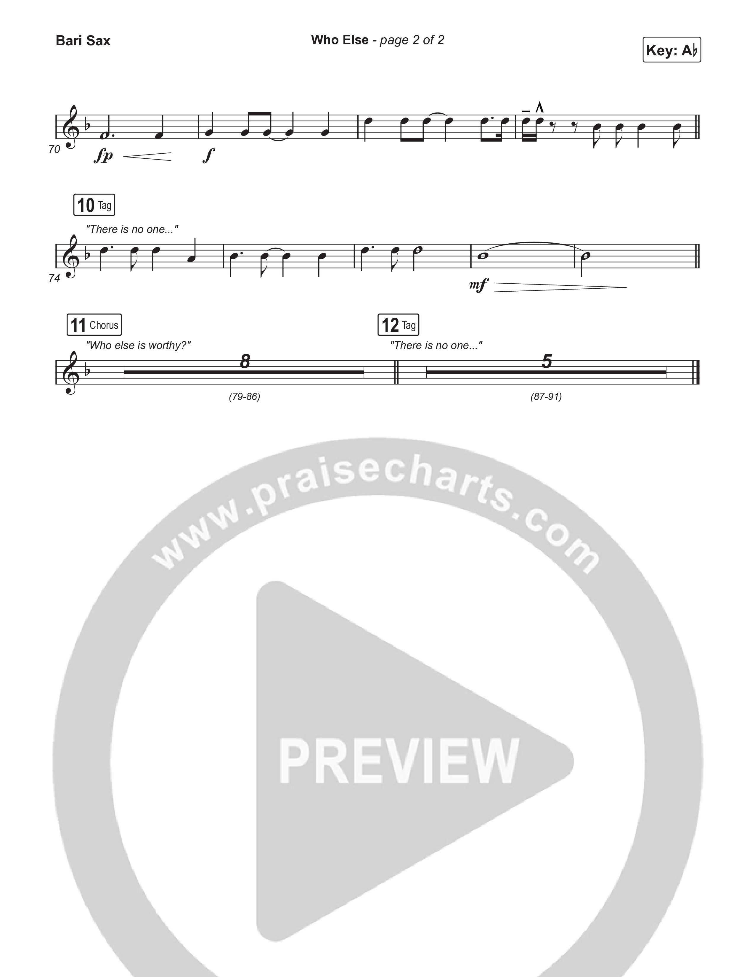Who Else (Choral Anthem SATB) Bari Sax (Gateway Worship / Abbie Gamboa / Arr. Luke Gambill)