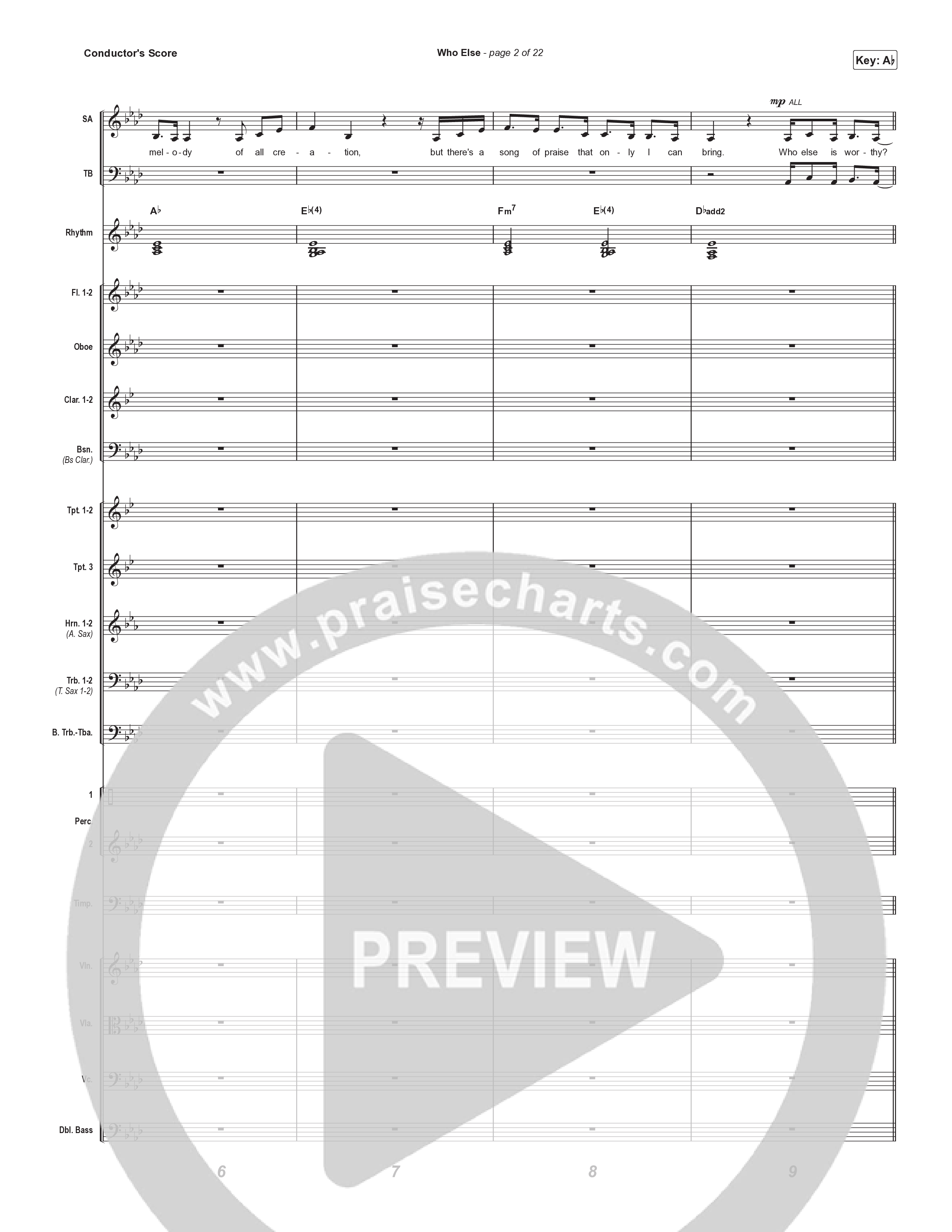 Who Else (Choral Anthem SATB) Conductor's Score (Gateway Worship / Abbie Gamboa / Arr. Luke Gambill)