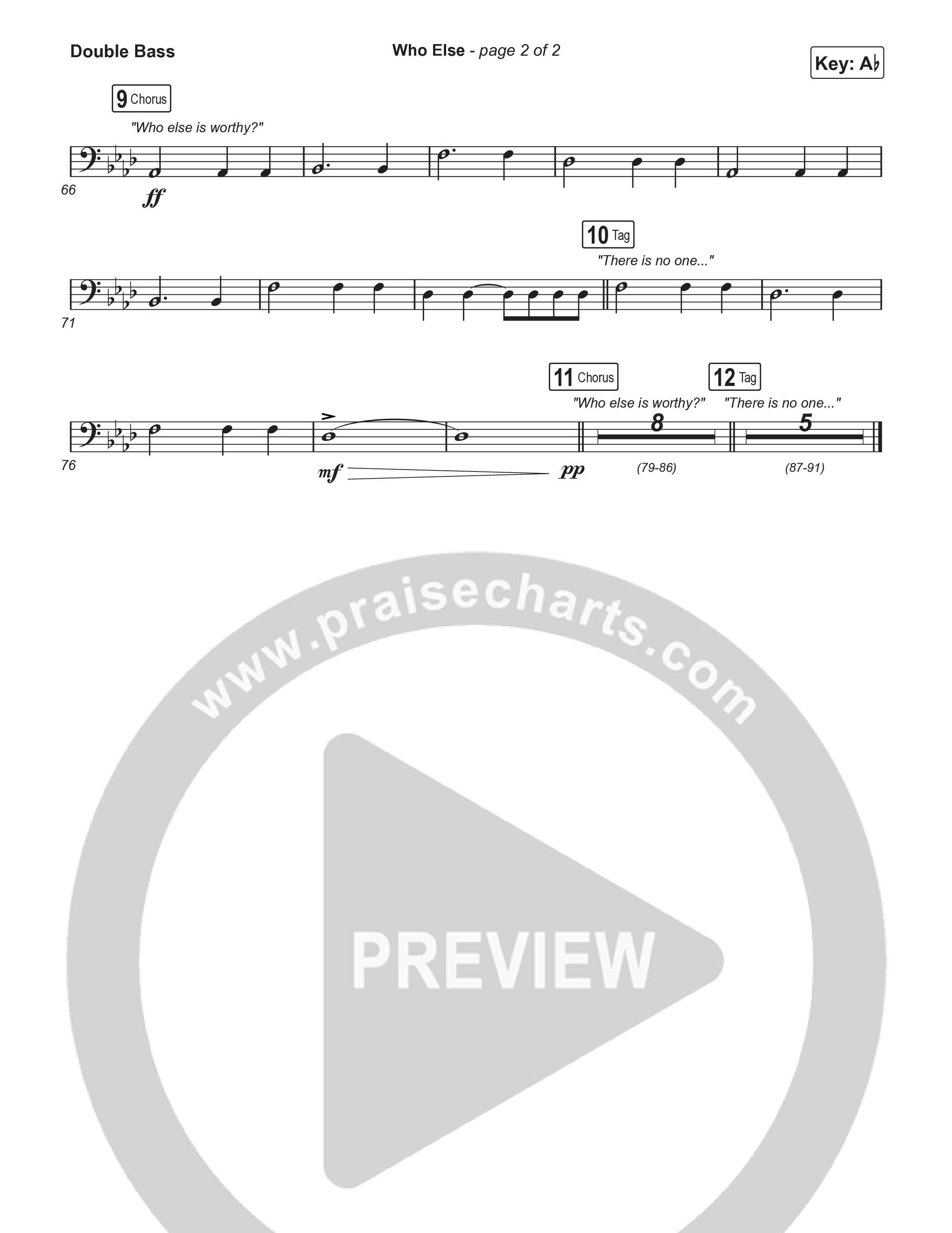 Who Else (Choral Anthem SATB) String Bass (Gateway Worship / Abbie Gamboa / Arr. Luke Gambill)