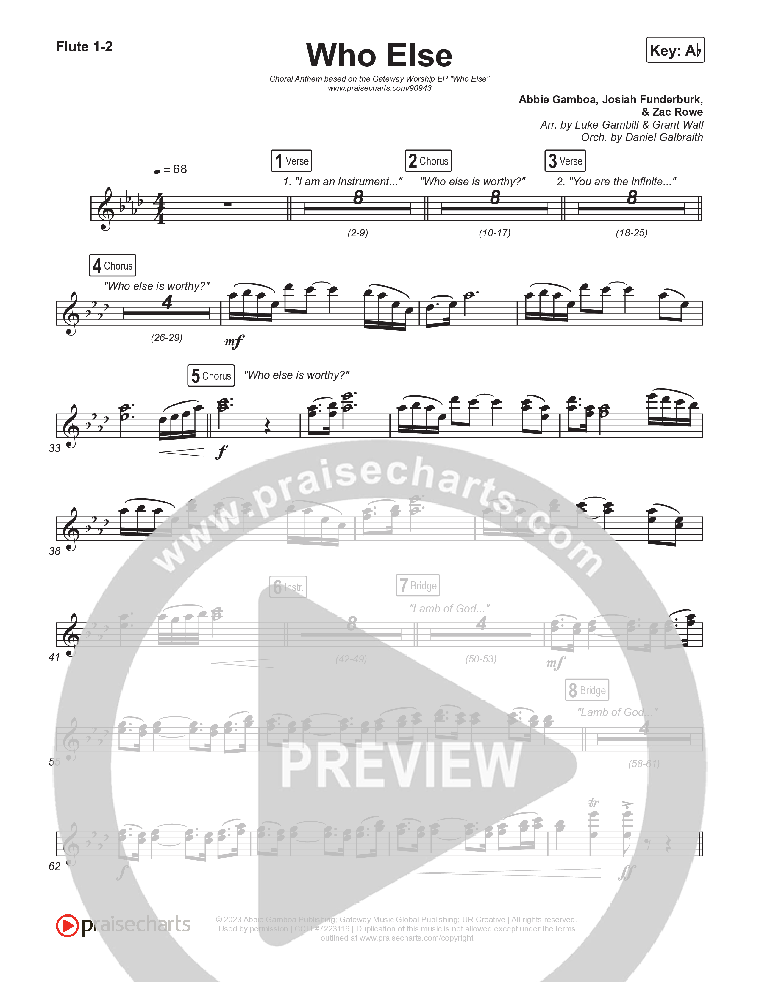 Who Else (Choral Anthem SATB) Wind Pack (Gateway Worship / Abbie Gamboa / Arr. Luke Gambill)