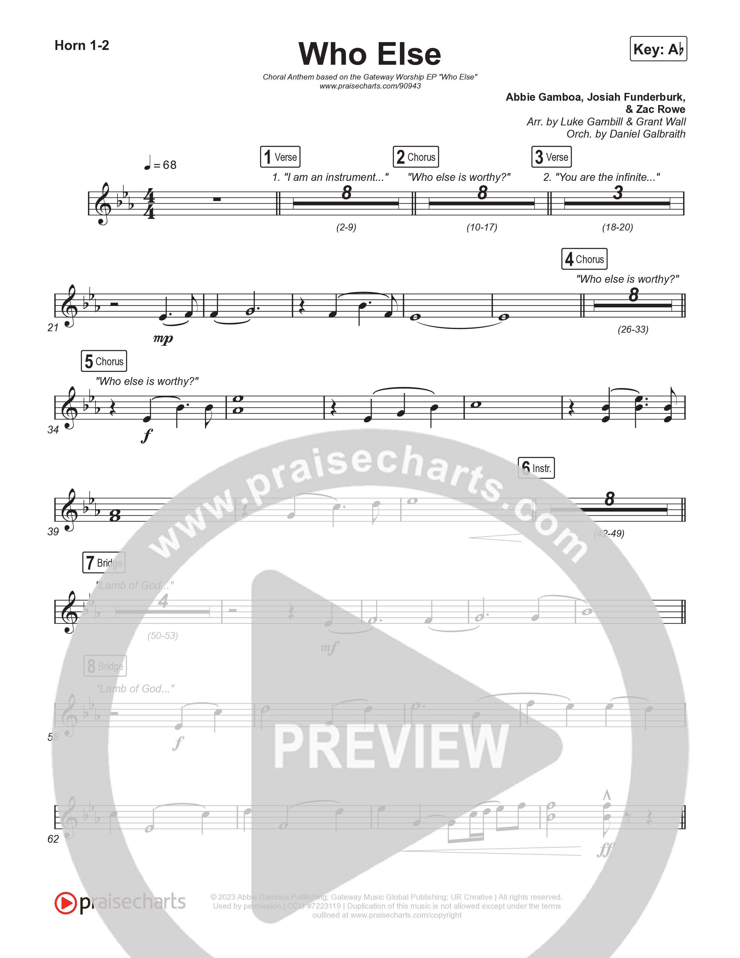 Who Else (Choral Anthem SATB) Brass Pack (Gateway Worship / Abbie Gamboa / Arr. Luke Gambill)