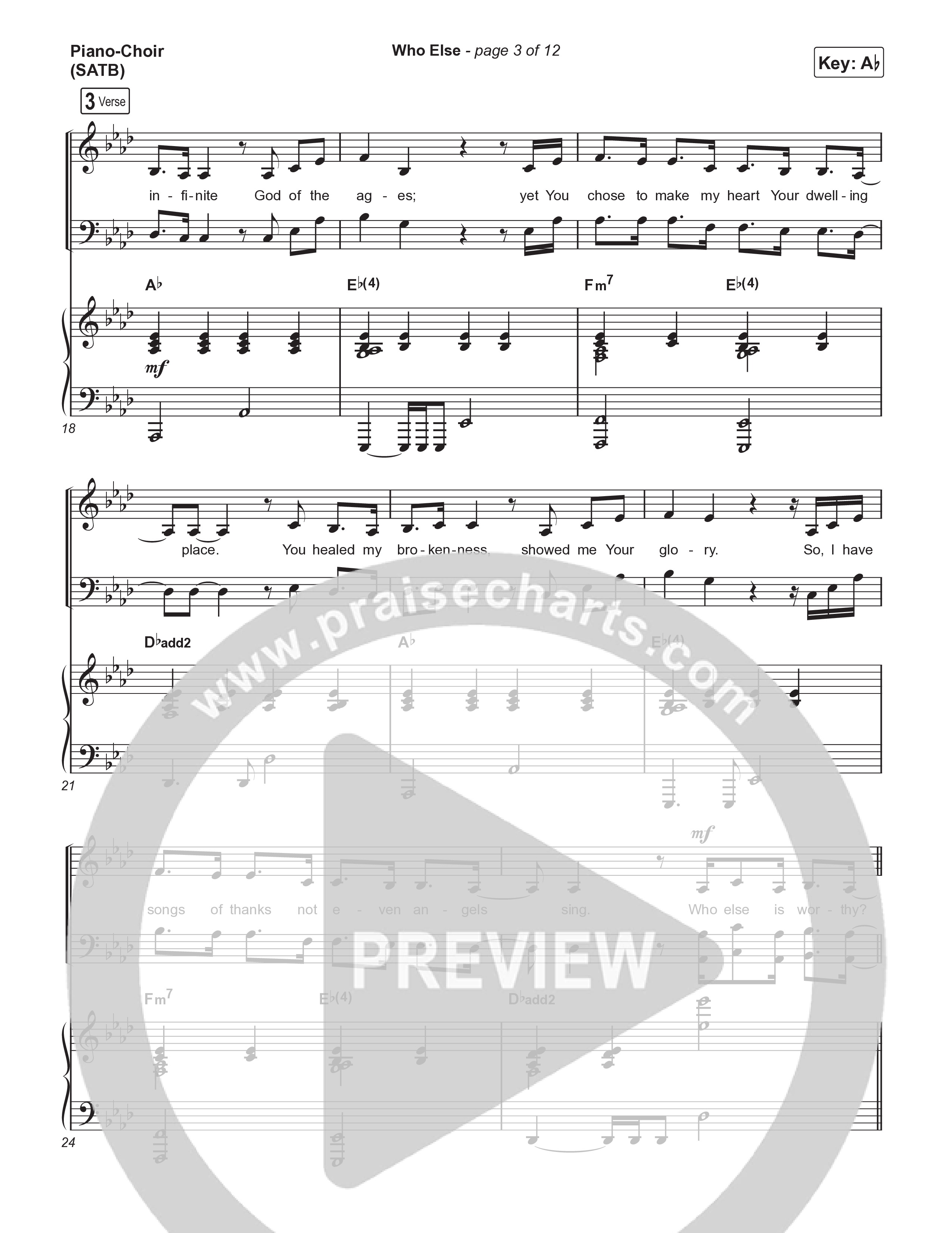 Who Else (Choral Anthem SATB) Piano/Vocal (SATB) (Gateway Worship / Abbie Gamboa / Arr. Luke Gambill)