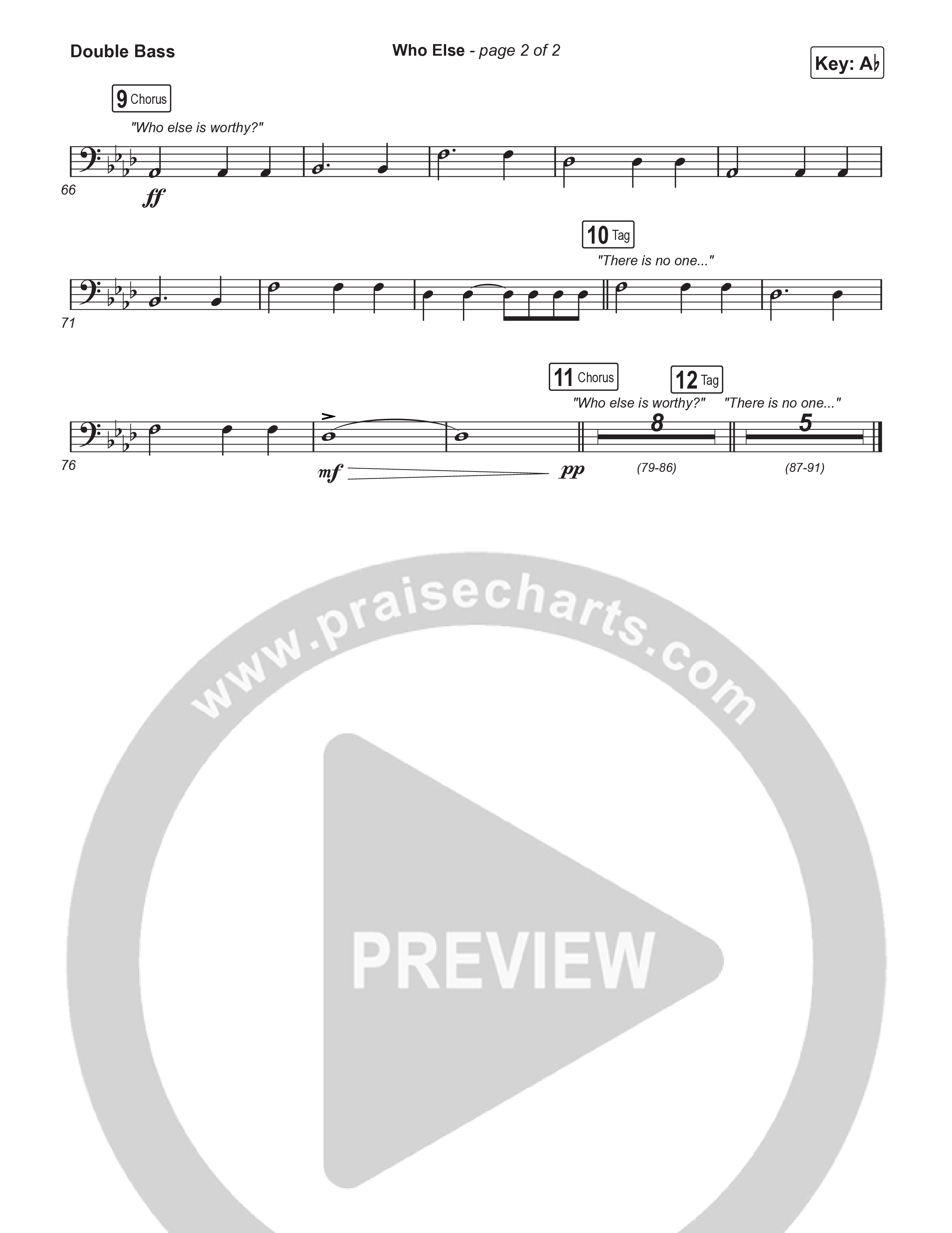 Who Else (Worship Choir/SAB) Double Bass (Gateway Worship / Abbie Gamboa / Arr. Luke Gambill)