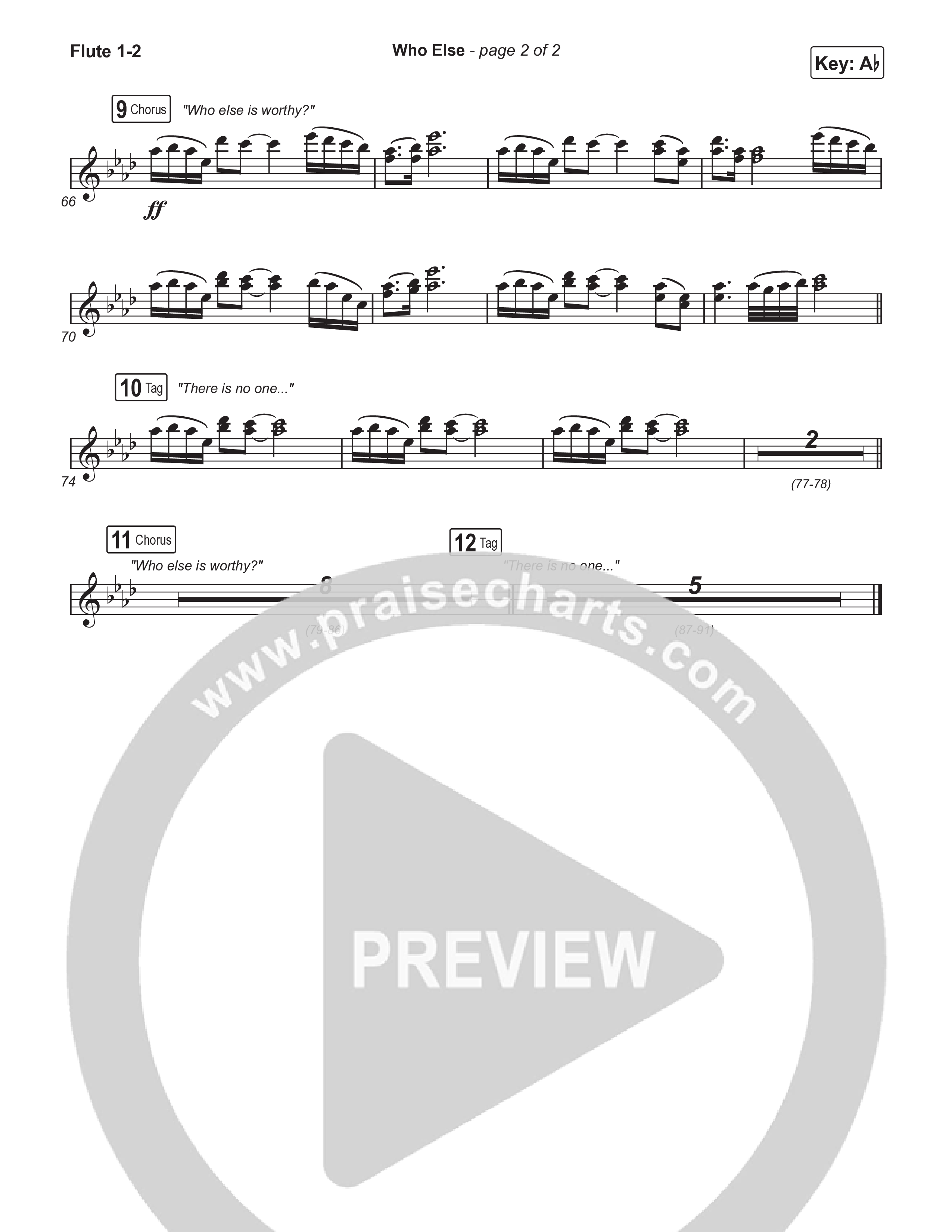 Who Else (Worship Choir/SAB) Flute 1/2 (Gateway Worship / Abbie Gamboa / Arr. Luke Gambill)