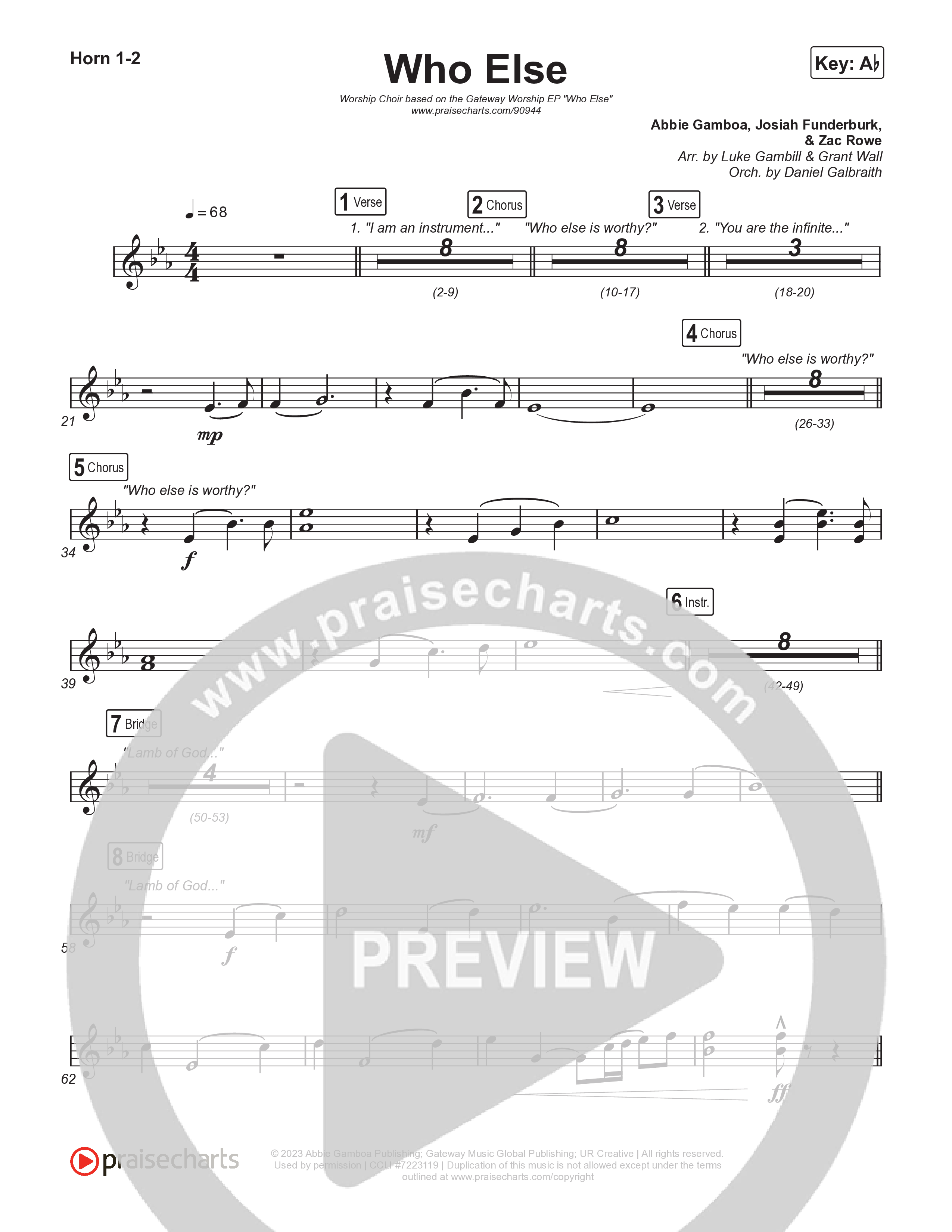 Who Else (Worship Choir/SAB) Brass Pack (Gateway Worship / Abbie Gamboa / Arr. Luke Gambill)