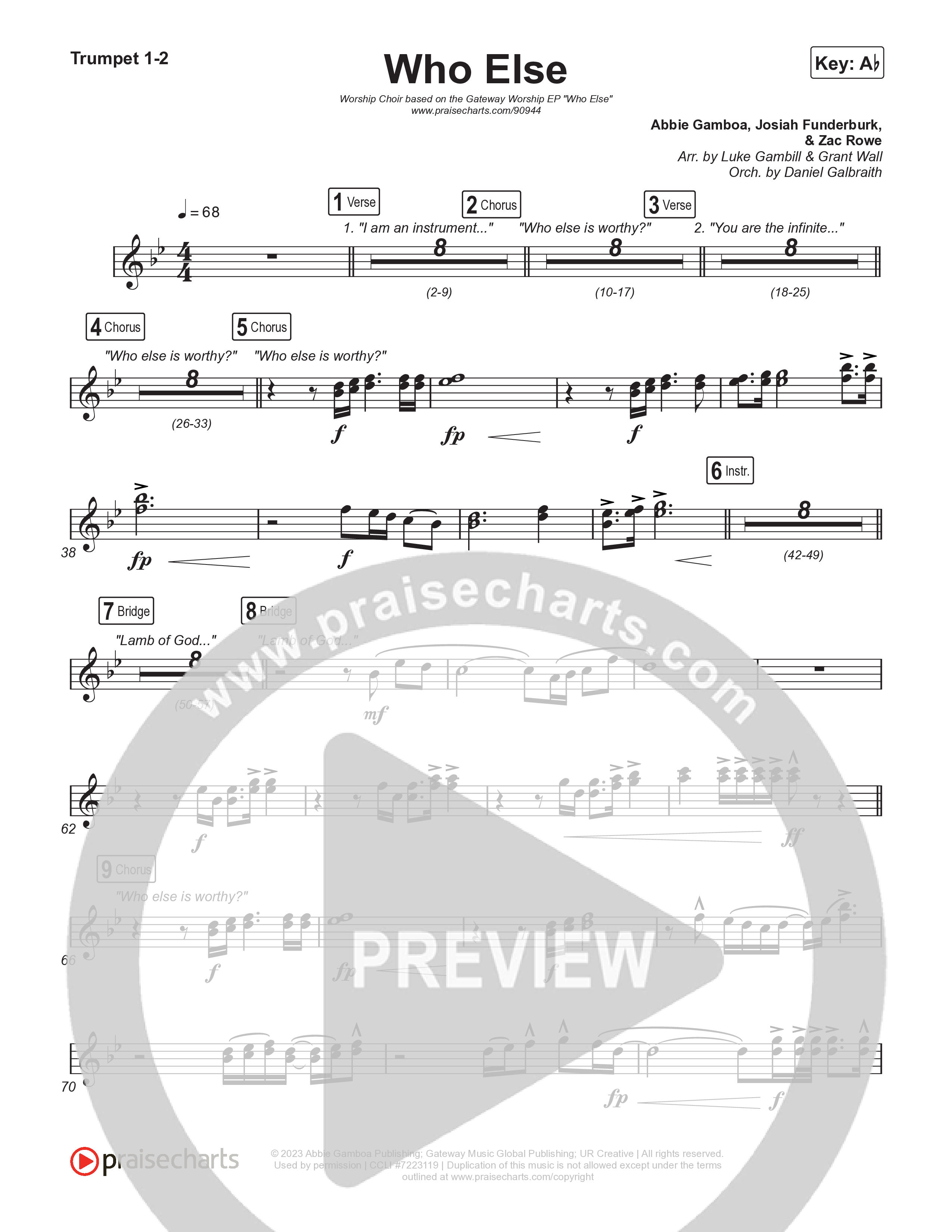 Who Else (Worship Choir/SAB) Brass Pack (Gateway Worship / Abbie Gamboa / Arr. Luke Gambill)