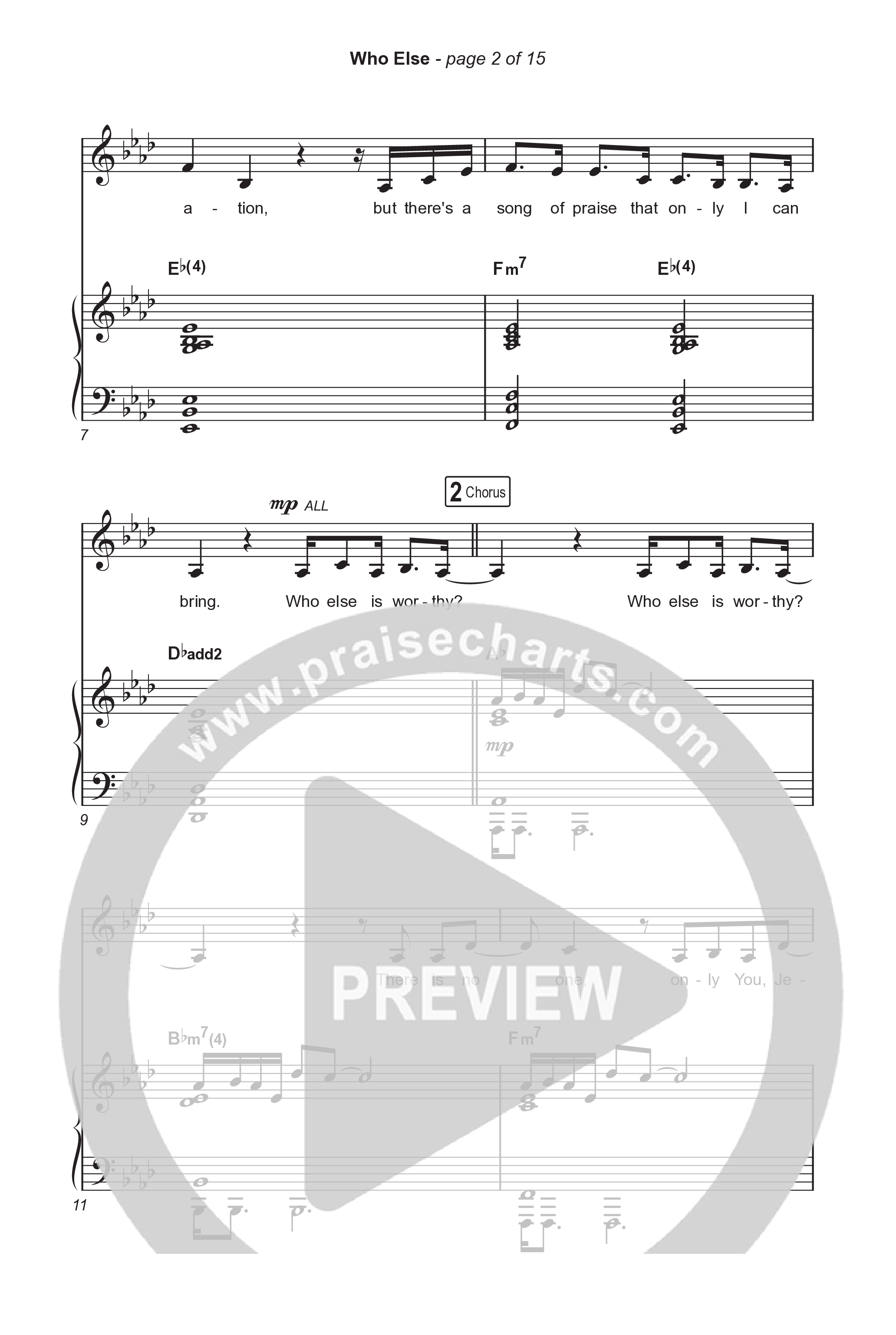 Who Else (Unison/2-Part) Octavo (Uni/2-Part & Pno) (Gateway Worship / Abbie Gamboa / Arr. Luke Gambill)