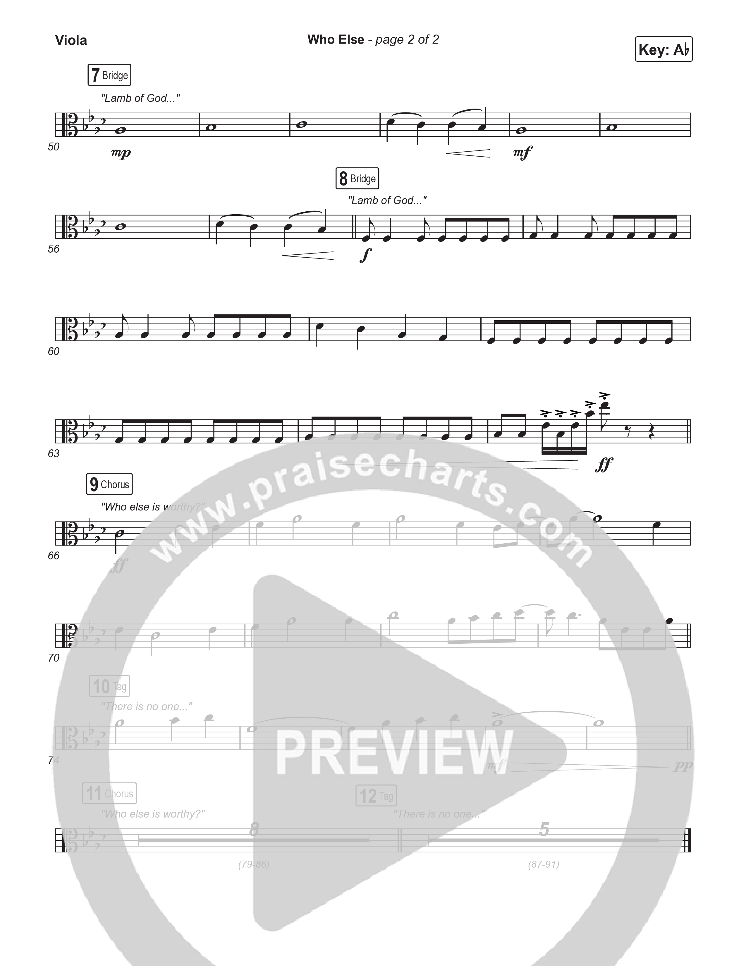 Who Else (Unison/2-Part) Viola (Gateway Worship / Abbie Gamboa / Arr. Luke Gambill)